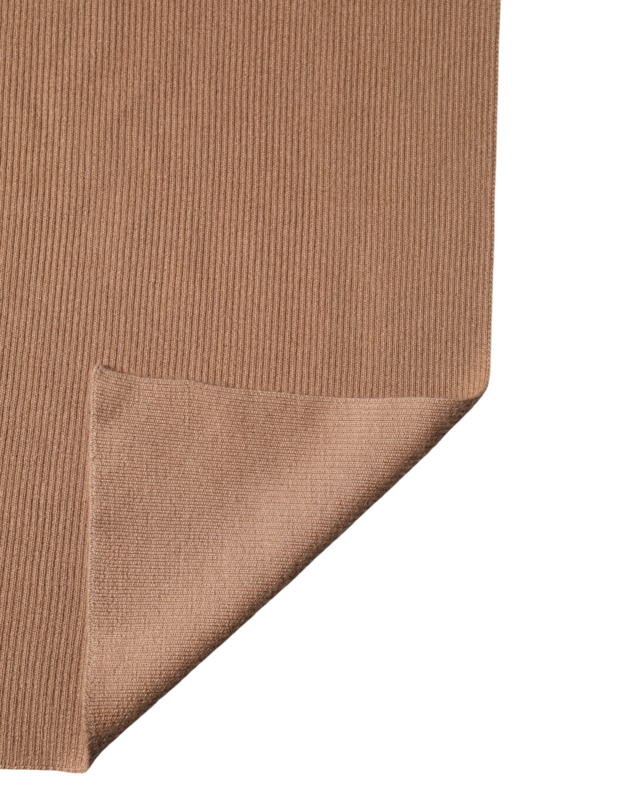 Dolce & Gabbana Brown Cashmere Knitted Neck Wrap Shawl Men's Scarf