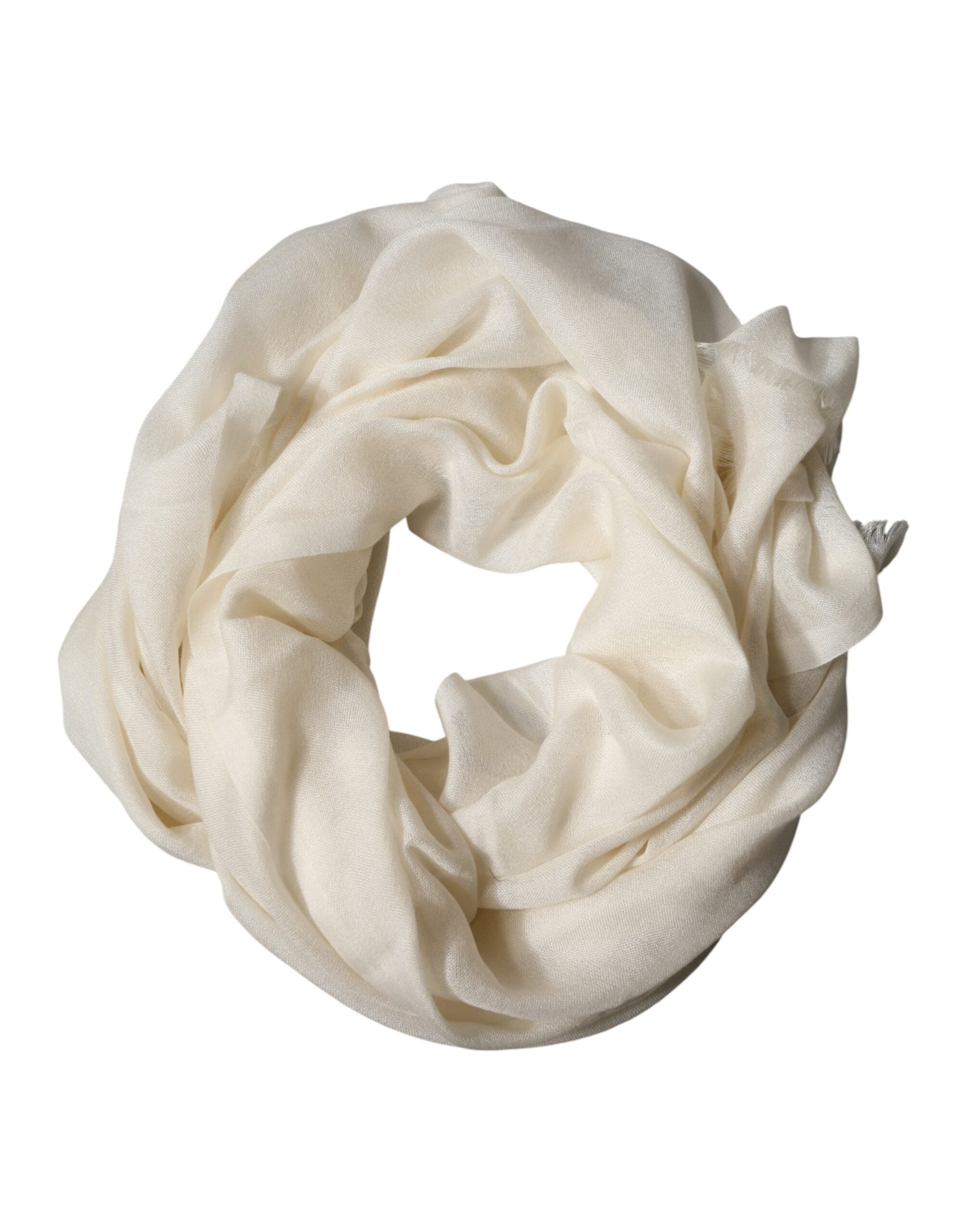 Dolce & Gabbana White Cashmere Knit Neck Wrap Shawl Men's Scarf (Pre-Owned)
