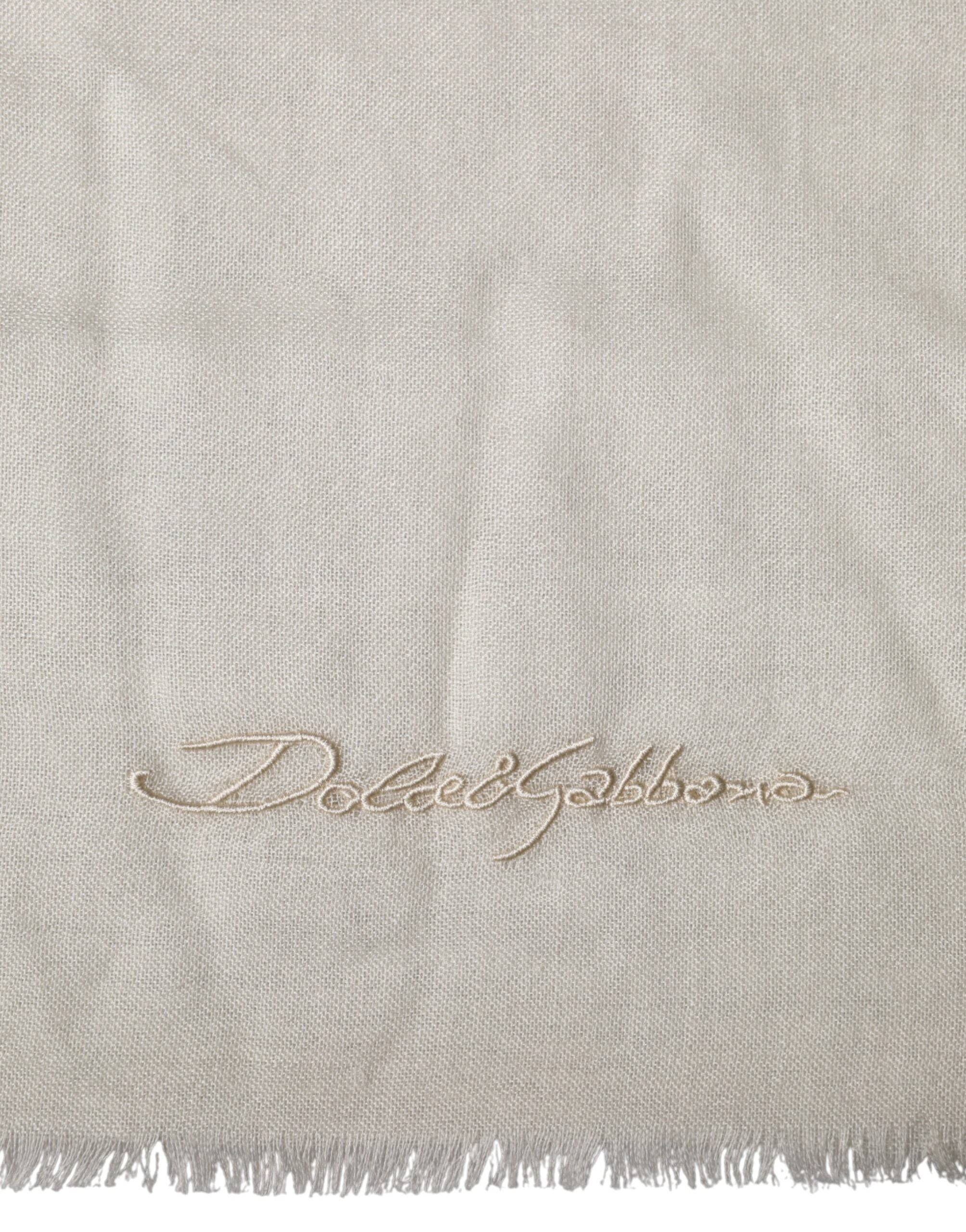 Dolce & Gabbana White Cashmere Knit Neck Wrap Shawl Men's Scarf (Pre-Owned)