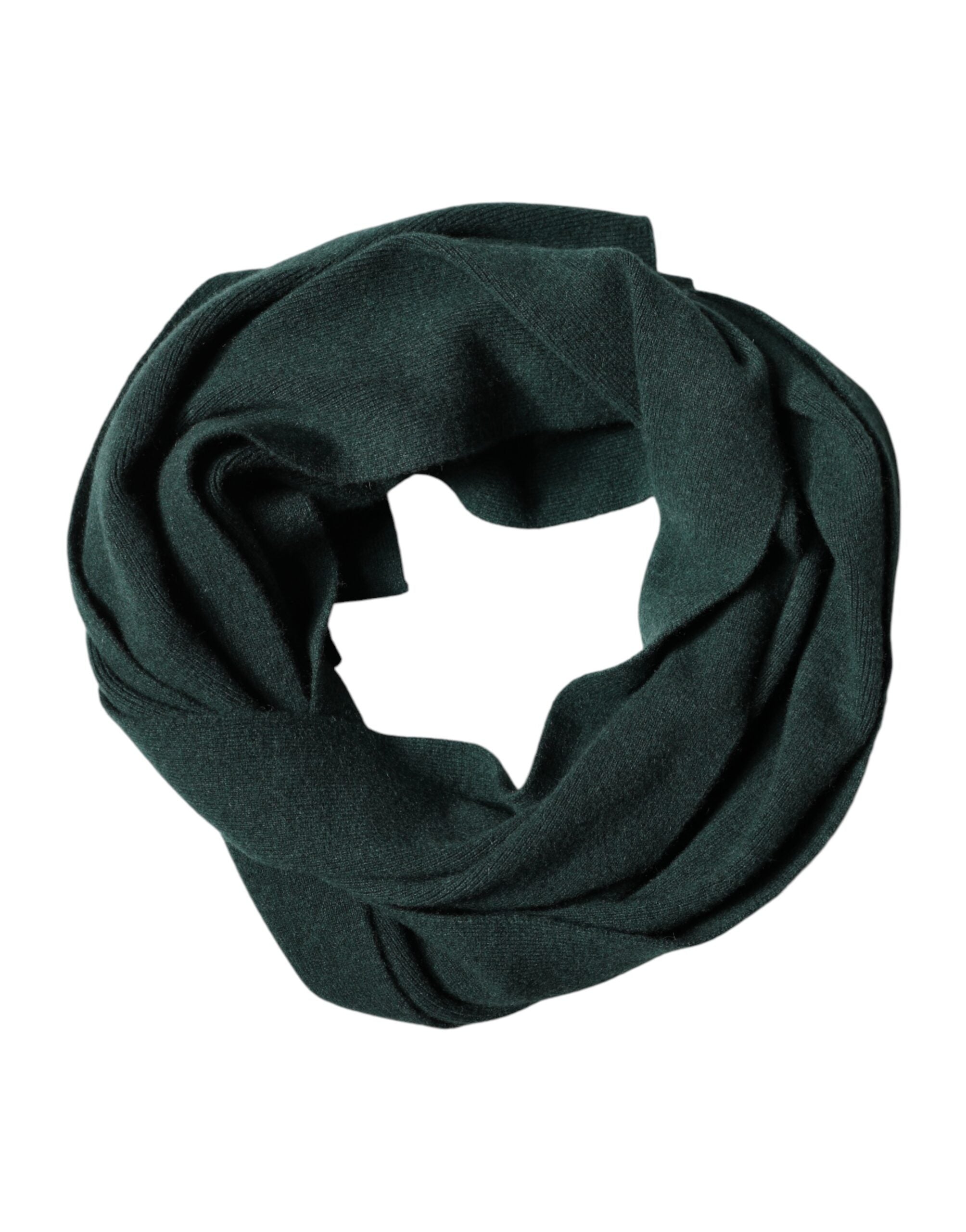 Dolce & Gabbana Green Cashmere Knitted Neck Wrap Shawl Men's Scarf