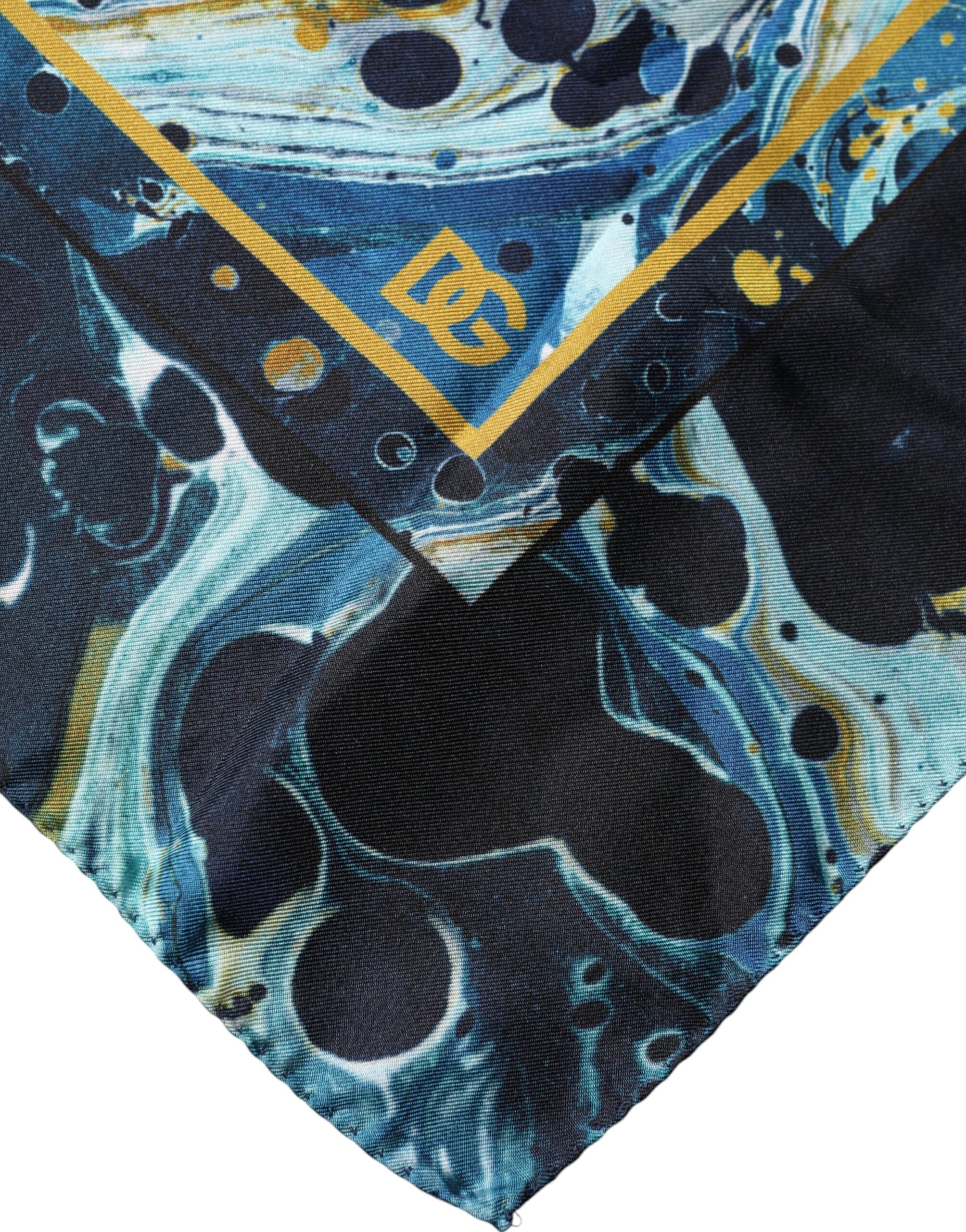 Dolce & Gabbana Multicolor Marble Square Foulard Men's Scarf