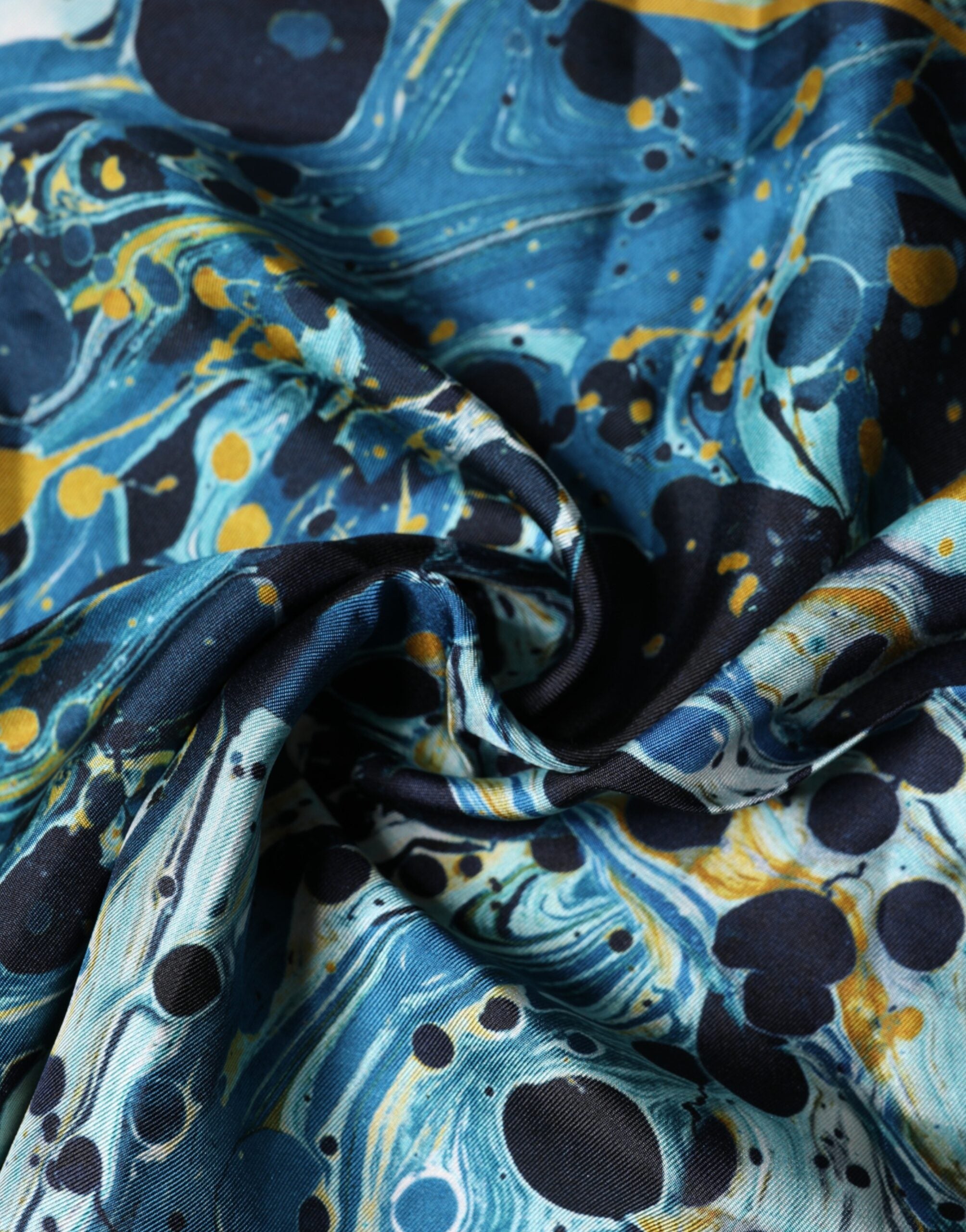 Dolce & Gabbana Multicolor Marble Square Foulard Men's Scarf