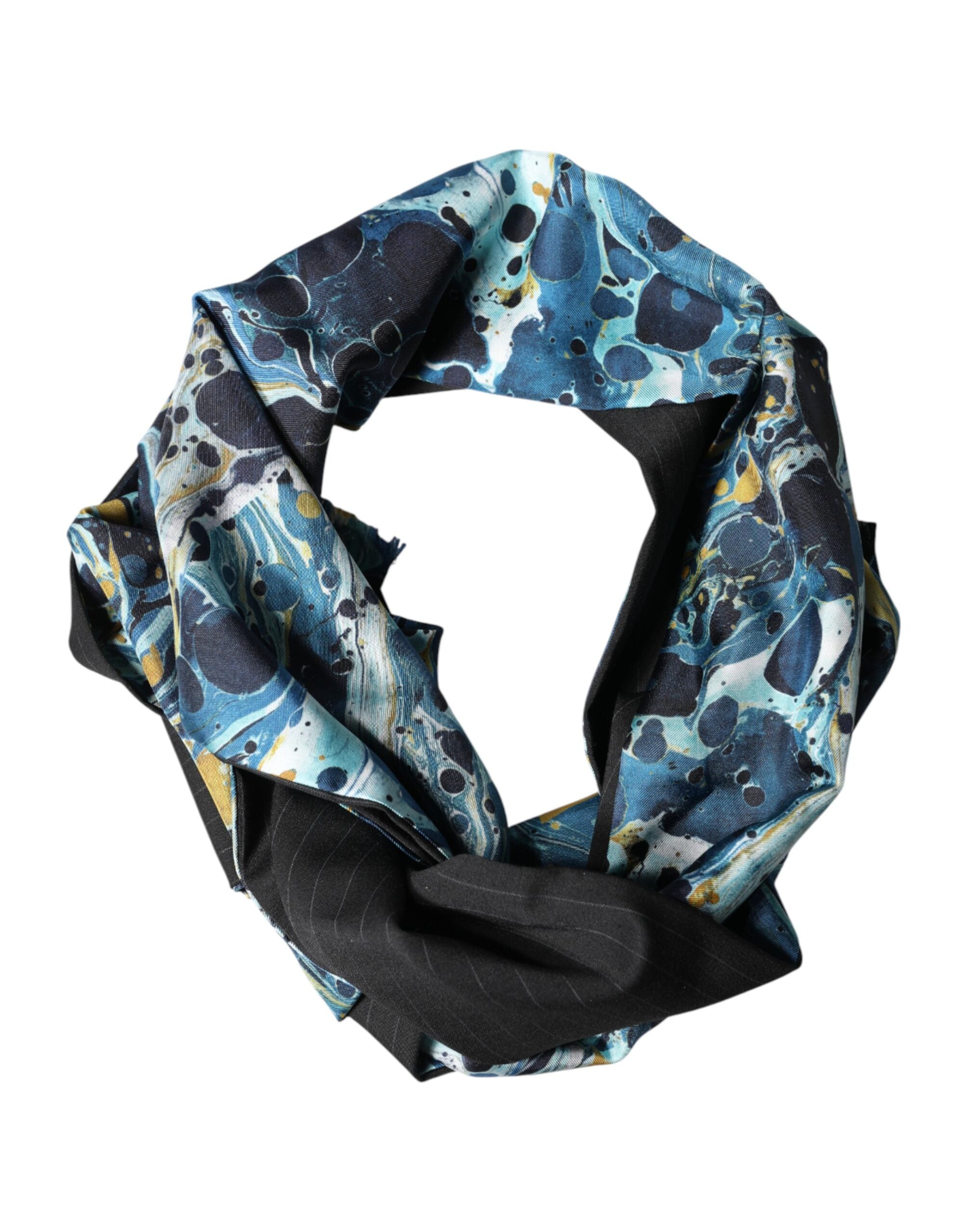 Dolce & Gabbana Multicolor Marble Neck Wrap Foulard Men's Scarf