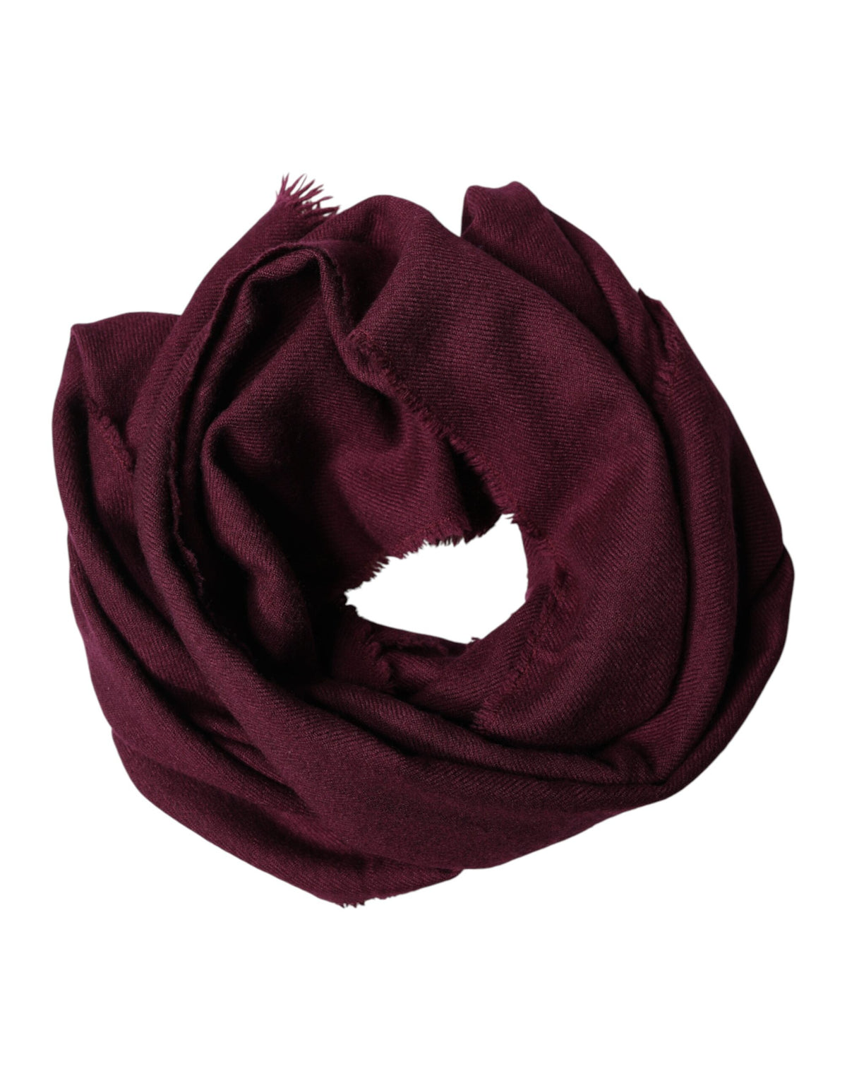 Dolce & Gabbana Maroon Cashmere Fringes Neck Wrap Shawl Men's Scarf