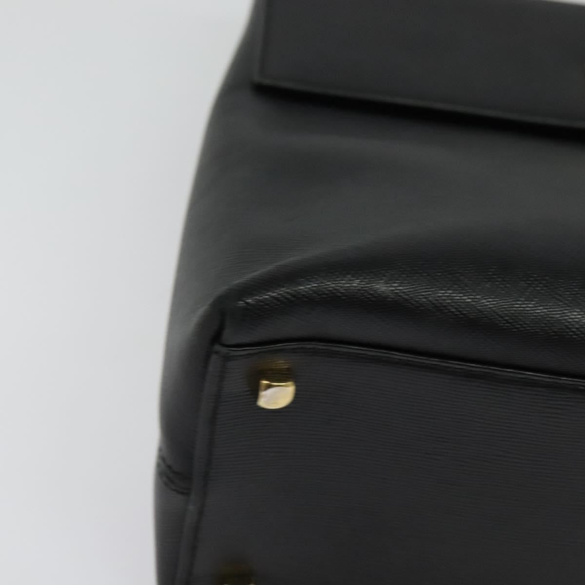 Salvatore Ferragamo Gancini Convertible Top Handle Leather Black Leather Handbag (Pre-Owned)