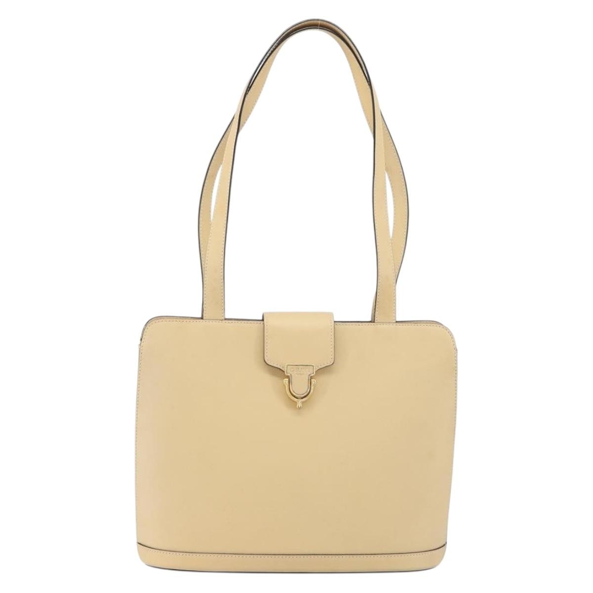 Celine Vintage Leather Beige Leather Shoulder Bag Bag (Pre-Owned)