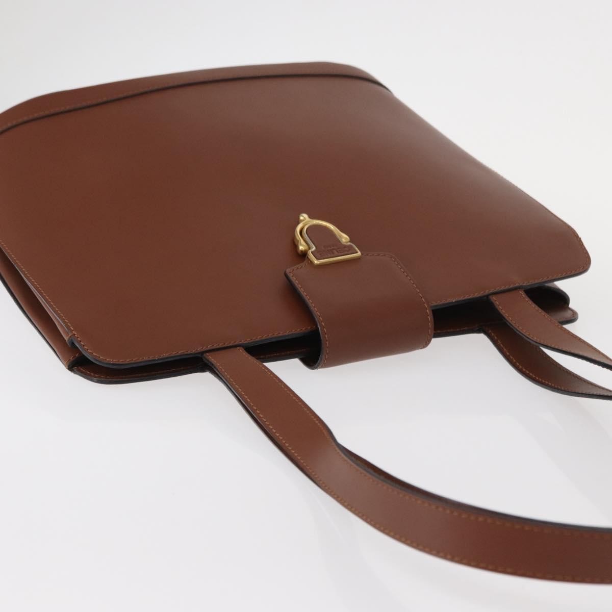 Celine Vintage Leather Brown Leather Shoulder Bag Bag (Pre-Owned)