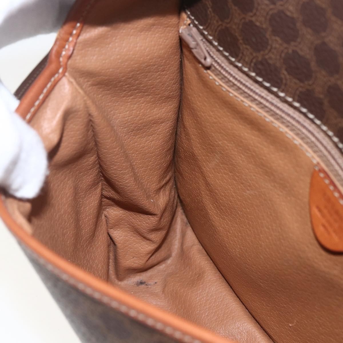 Celine Macadam Shoulder Pvc Leather Brown Pvc Shoulder Bag Bag (Pre-Owned)
