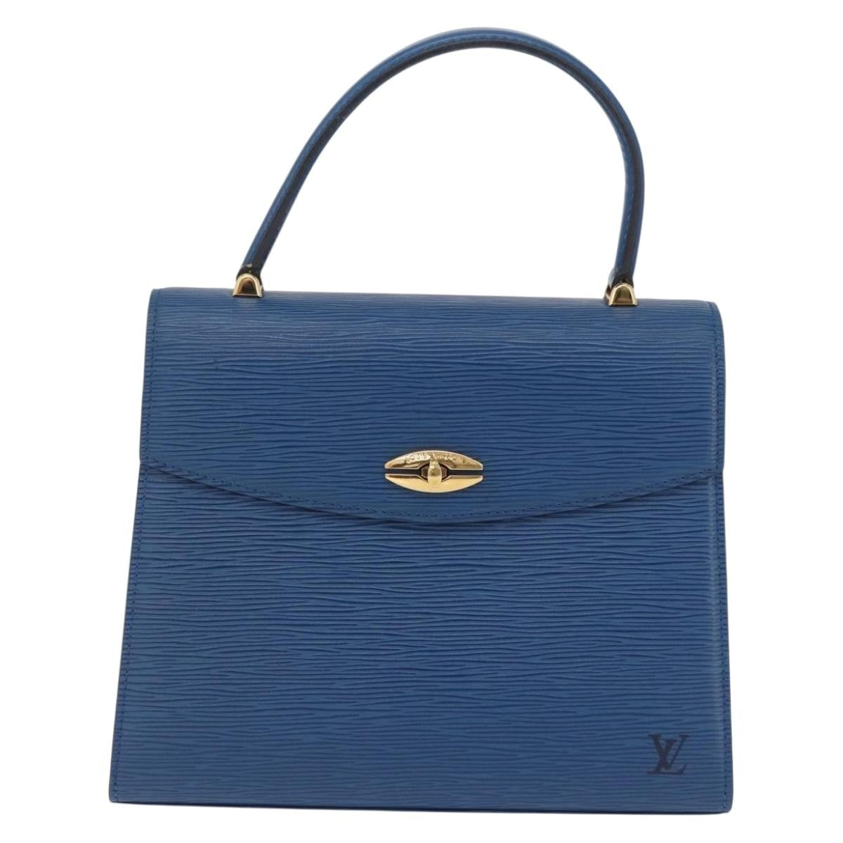Louis Vuitton Malesherbes Epi Leather Blue Leather Handbag (Pre-Owned)