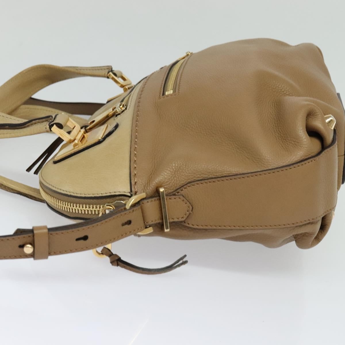 Chloe Angie Tote Leather Brown Leather Tote Bag Bag (Pre-Owned)