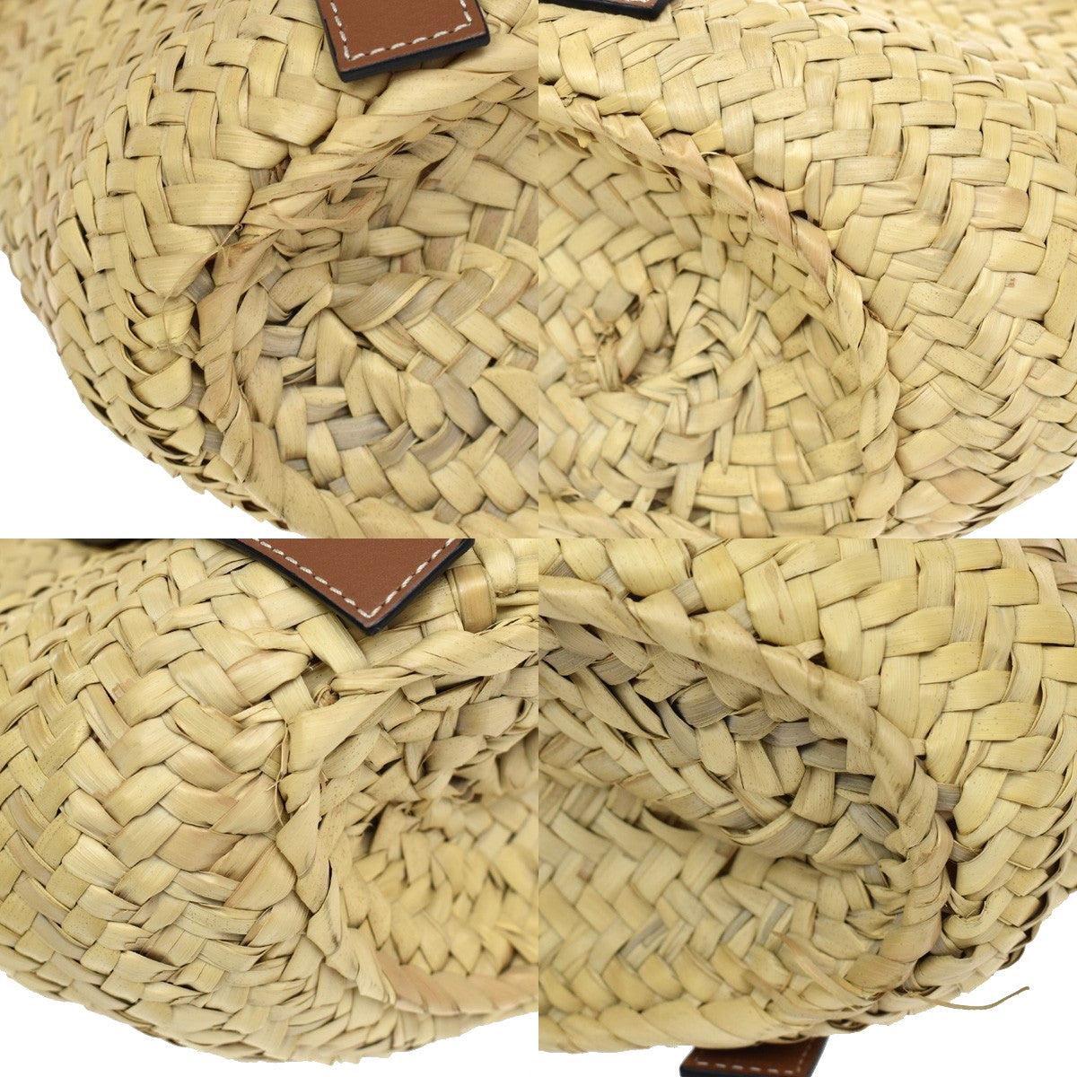 Loewe Basket Woven Raffia With Applique Beige Wicker Tote Bag Bag (Pre-Owned)