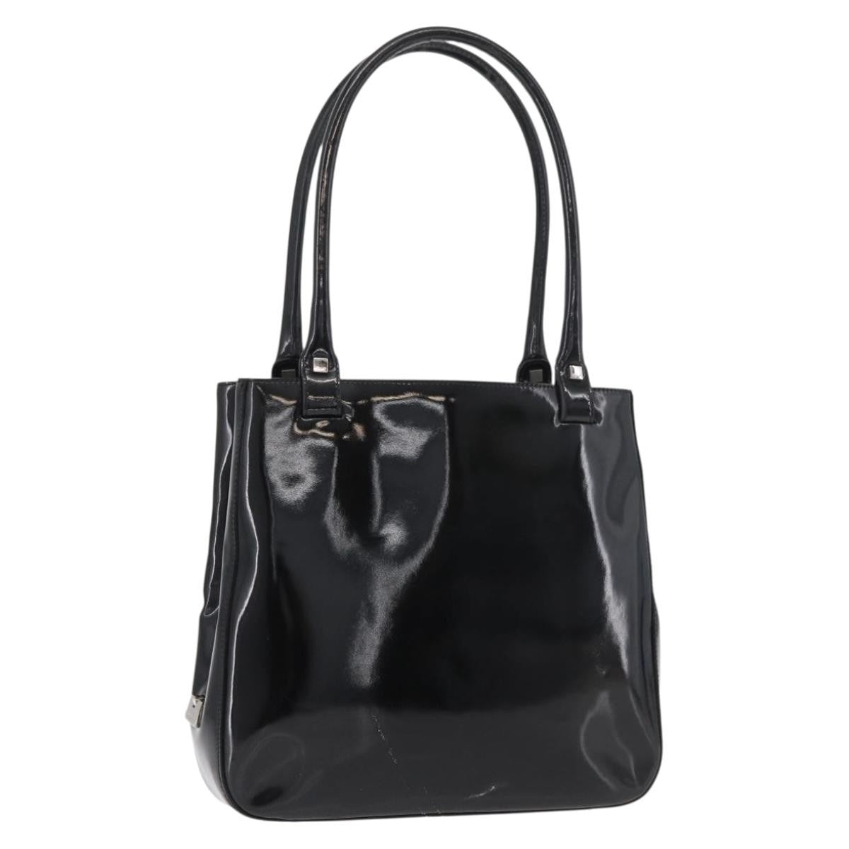 Salvatore Ferragamo Vintage Patent Leather Black Patent_Leather Tote Bag Bag (Pre-Owned)