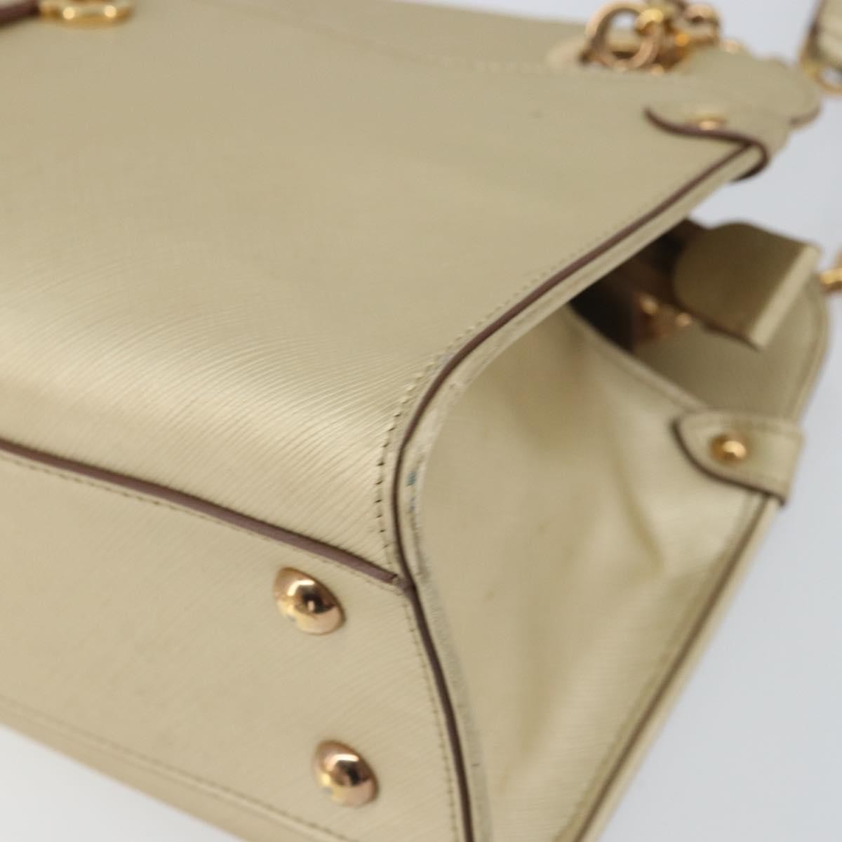 Salvatore Ferragamo Gancini Leather Gold Leather Shoulder Bag Bag (Pre-Owned)