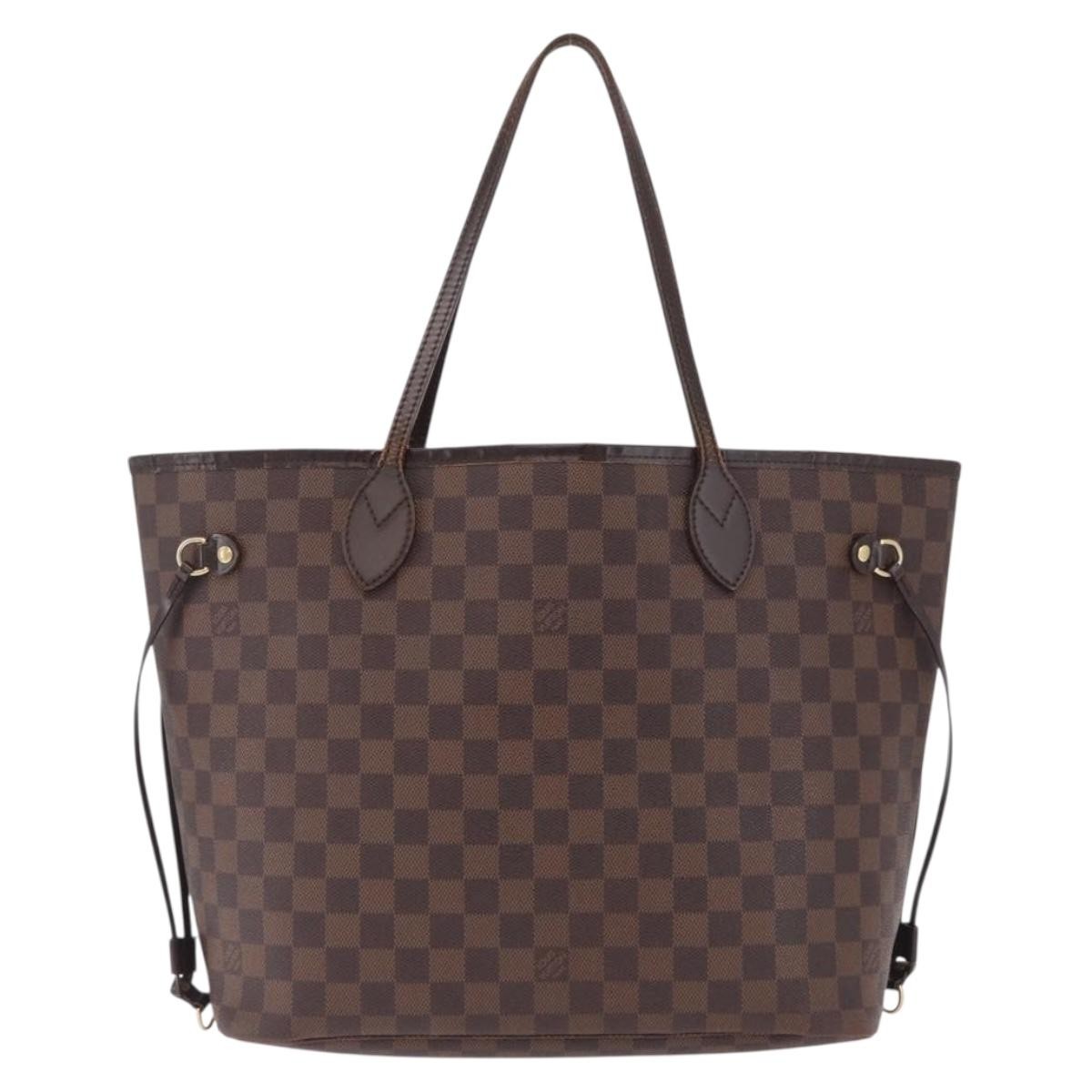 Louis Vuitton Neverfull Damier Ebene Brown Canvas Tote Bag Bag (Pre-Owned)