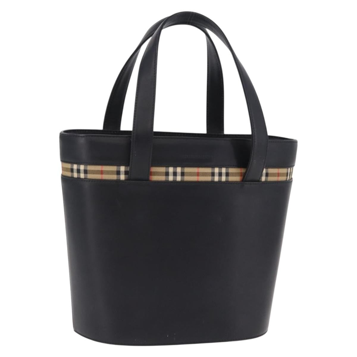Burberry Nova Check Canvas And Leather Black Leather Handbag (Pre-Owned)