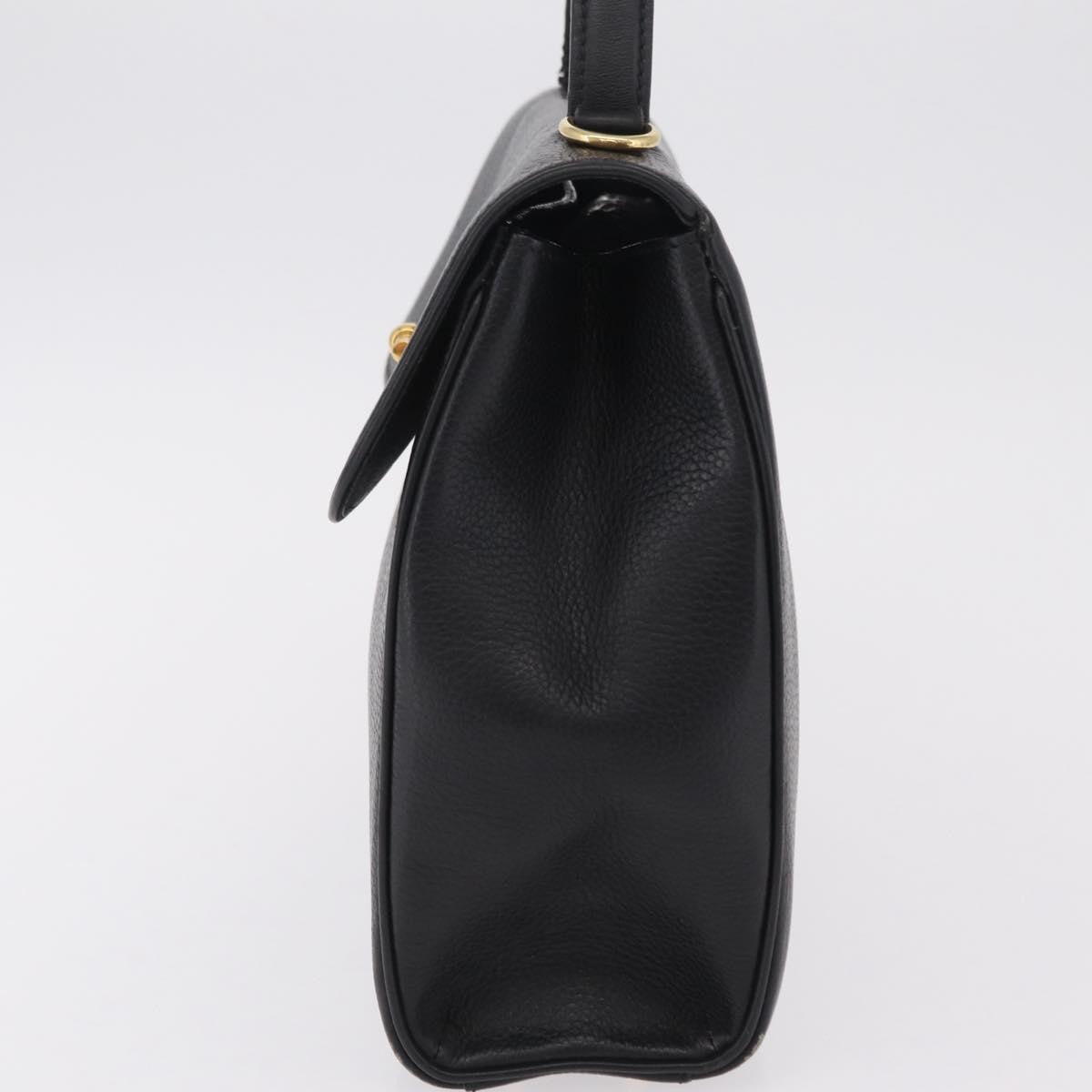 Celine Top Handle Leather Black Leather Handbag (Pre-Owned)