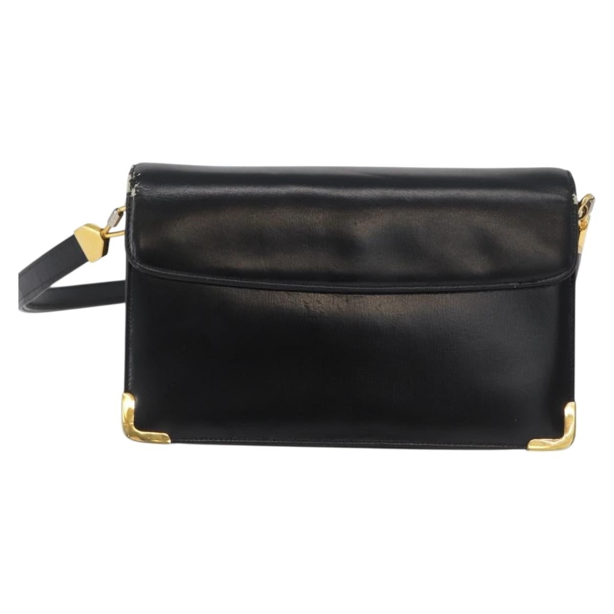 Christian Dior Cd Shoulder Bag Leather Black Calfskin Shoulder Bag Bag (Pre-Owned)