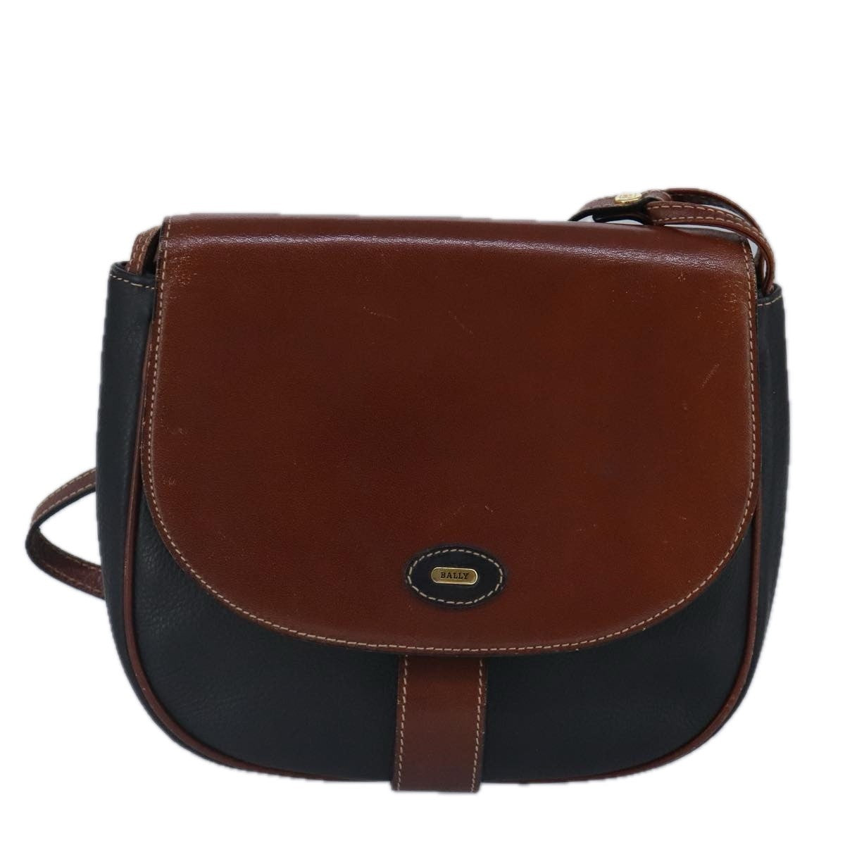 Bally Vintage Leather Brown Leather Shoulder Bag Bag (Pre-Owned)