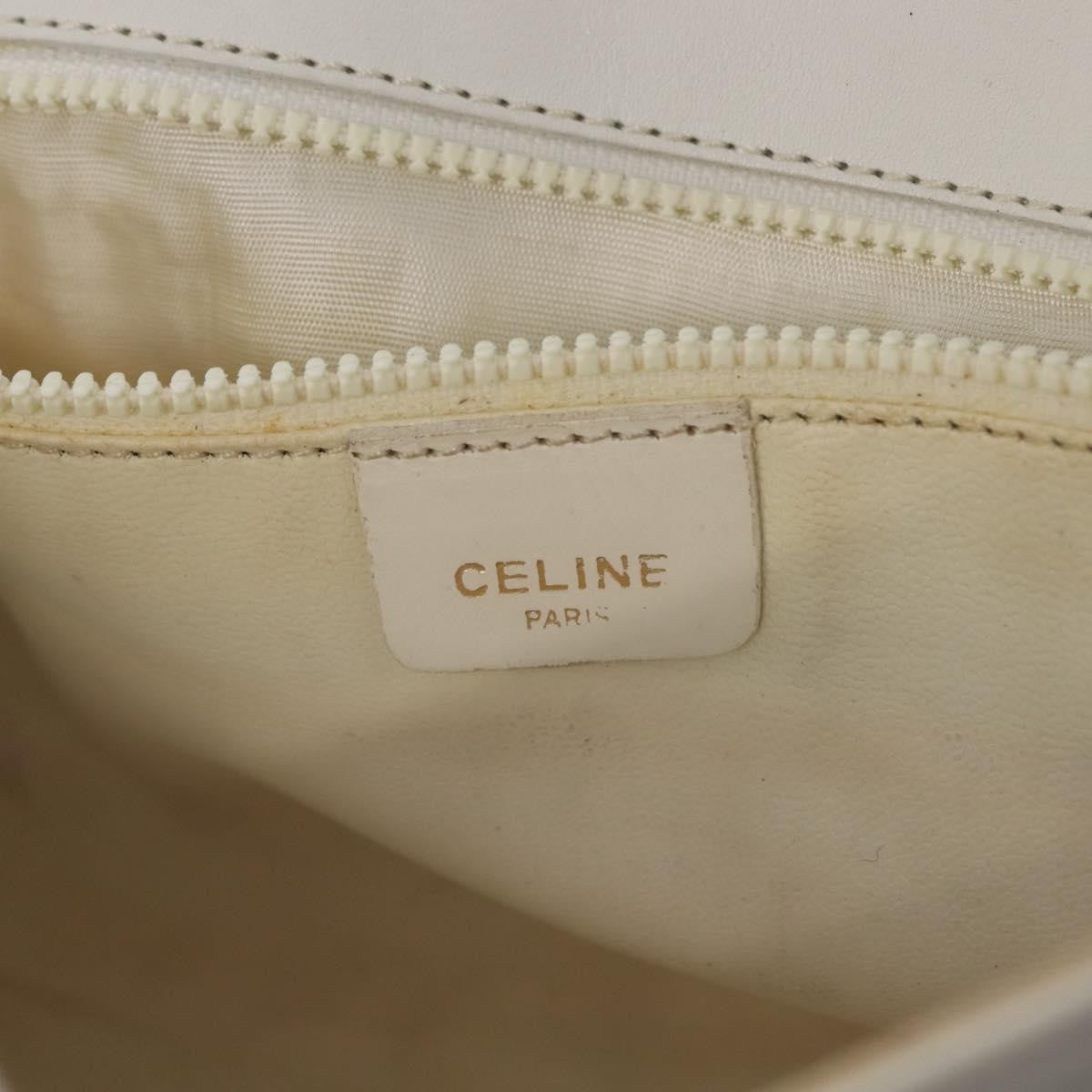 Celine Shoulder Leather White Leather Shoulder Bag Bag (Pre-Owned)