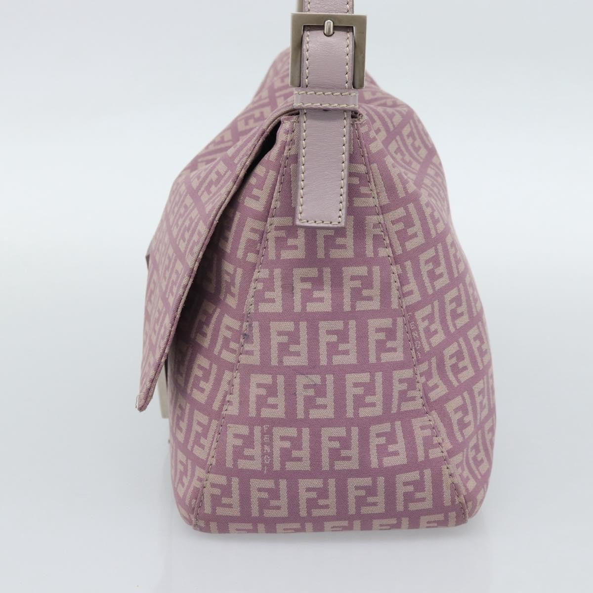 Fendi Mamma Baguette Zucca Jacquard Velvet Pink Canvas Shoulder Bag Bag (Pre-Owned)