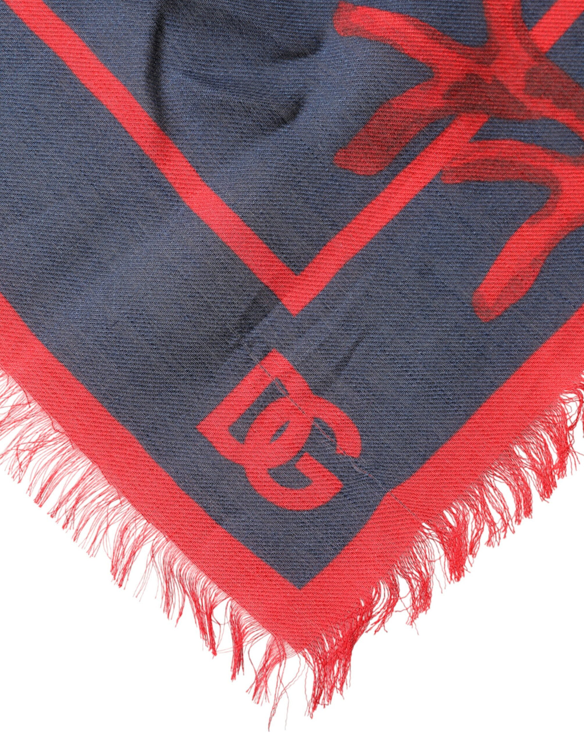 Dolce & Gabbana Blue Red Coral Print Square Foulard Men Men's Scarf (Pre-Owned)