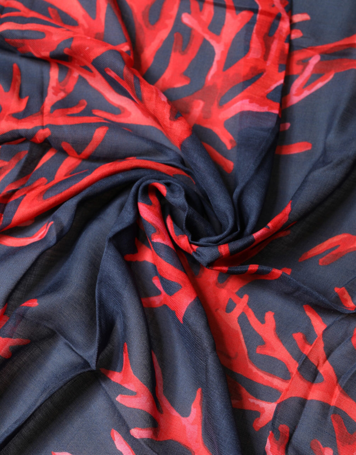 Dolce & Gabbana Blue Red Coral Print Square Foulard Men Men's Scarf (Pre-Owned)