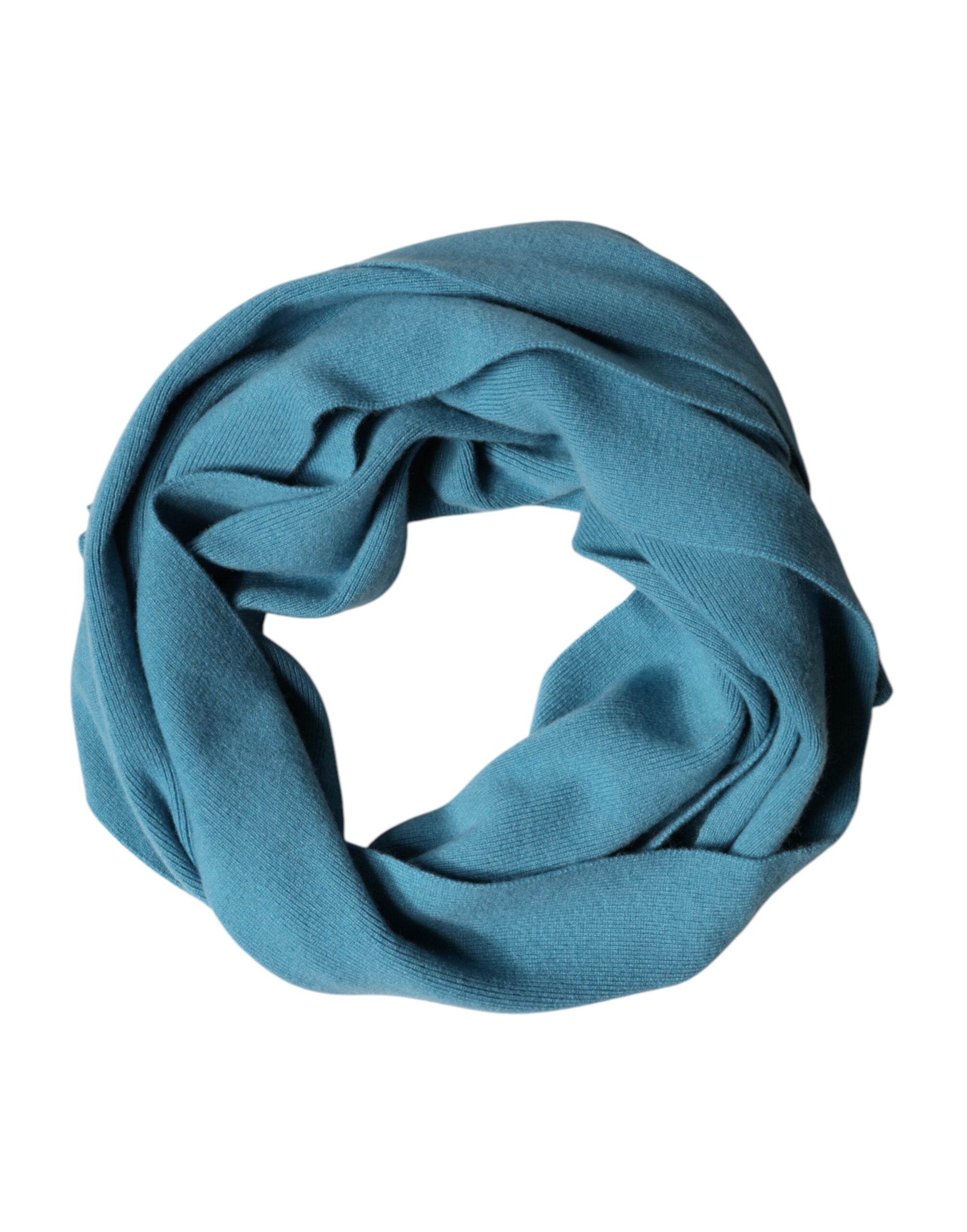 Dolce & Gabbana Blue Cashmere Knit Neck Wrap Shawl Men's Scarf
