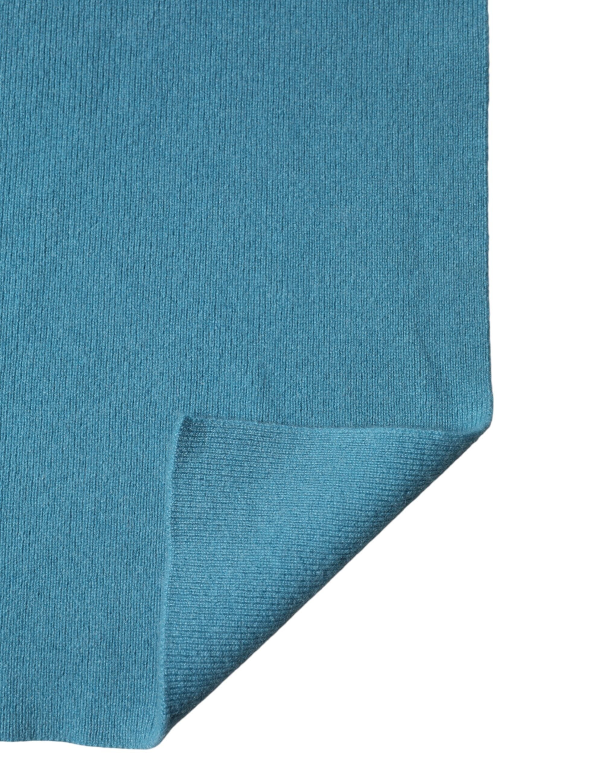 Dolce & Gabbana Blue Cashmere Knit Neck Wrap Shawl Men's Scarf