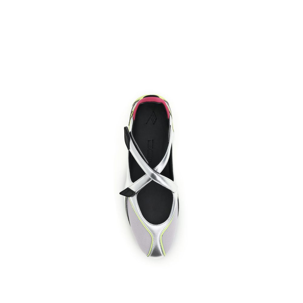 The Attico Silver Polyurethane Ballet Women's Flats