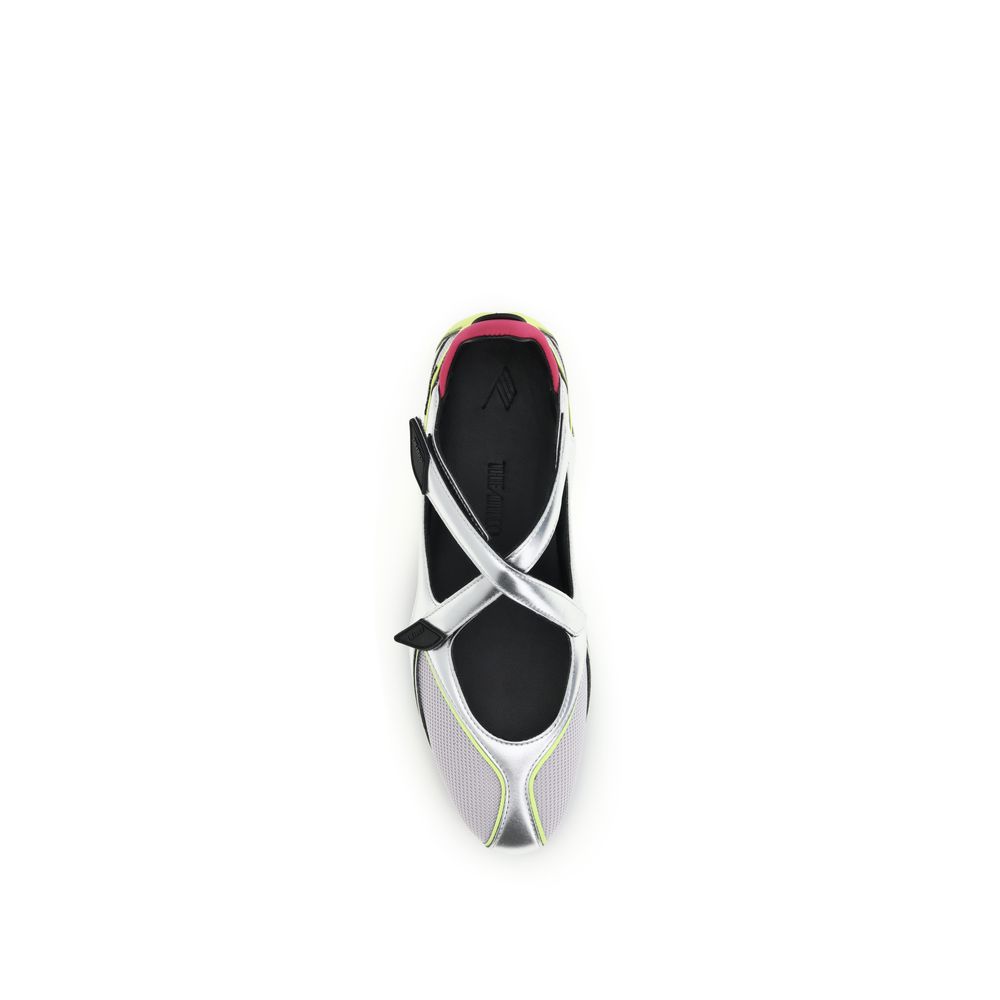The Attico Silver Polyurethane Ballet Women's Flats