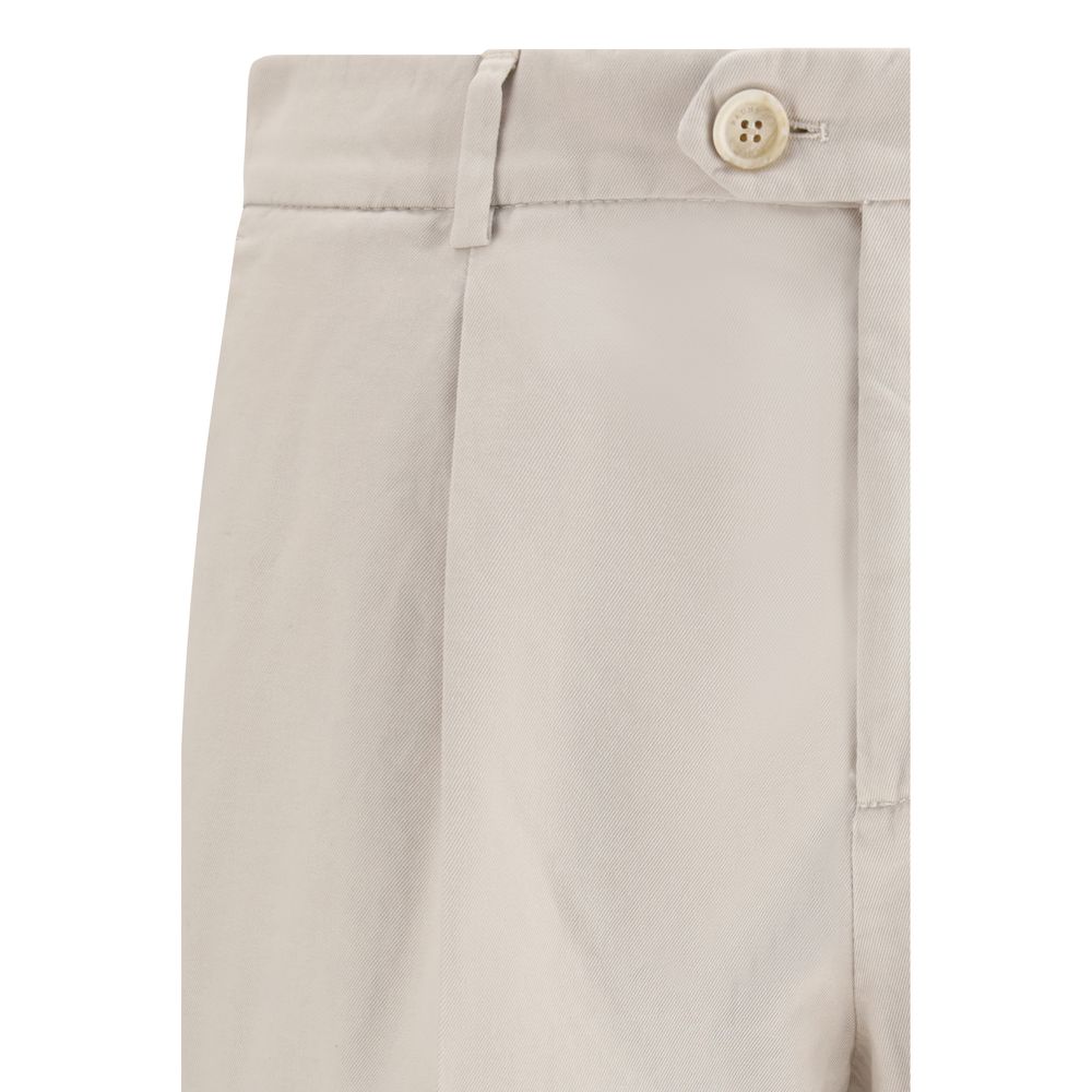 Brunello Cucinelli Beige Cotton Casual Men's Pants