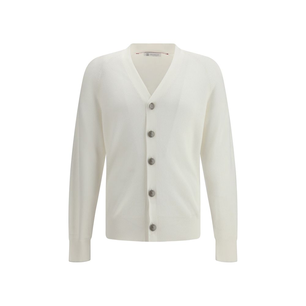 Brunello Cucinelli White Cotton Men's Cardigan