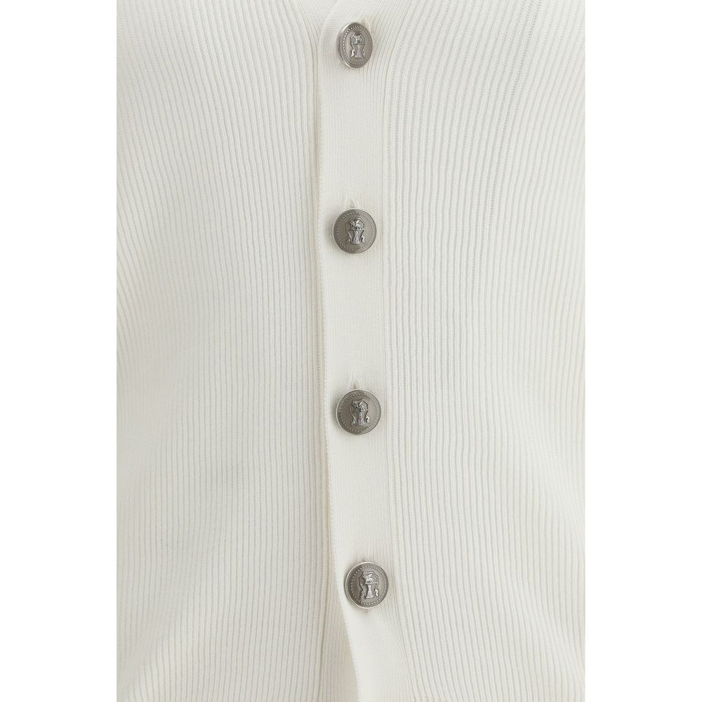 Brunello Cucinelli White Cotton Men's Cardigan