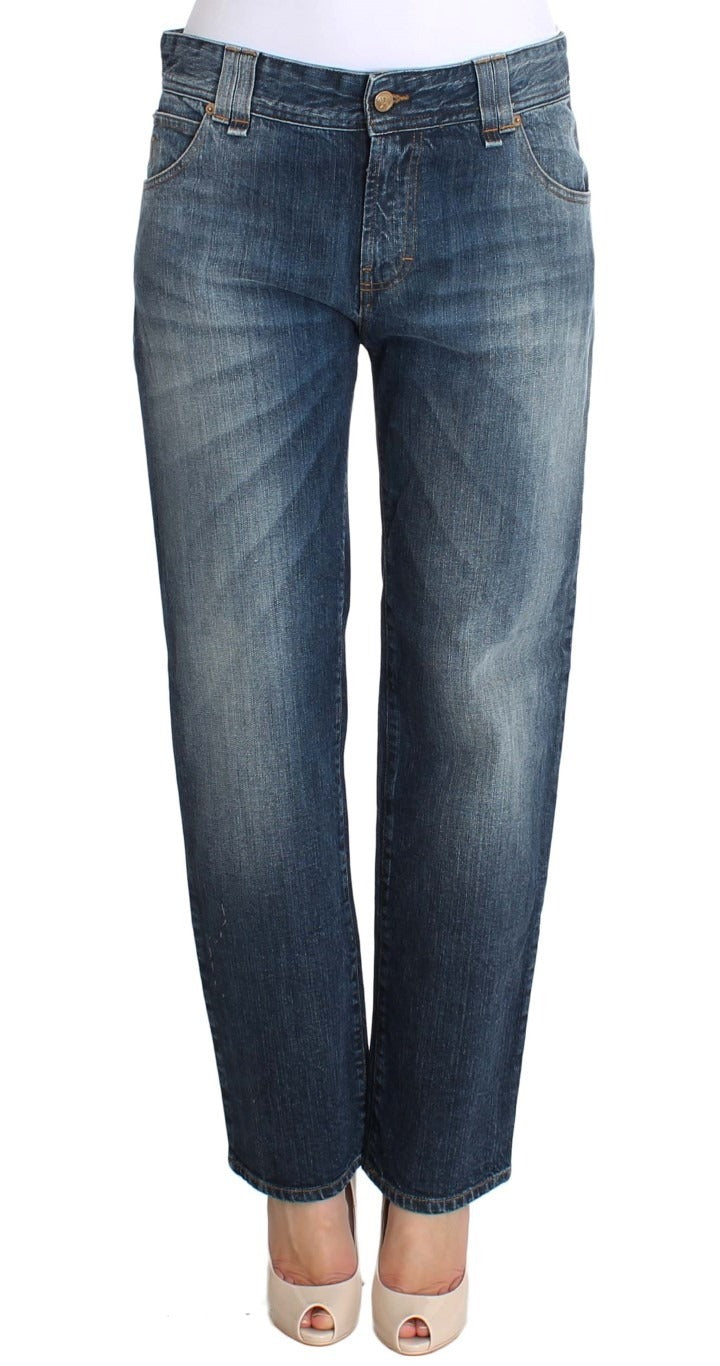 John Galliano Blue Wash Relaxed Fit Cotton Stretch Denim Women's Jeans