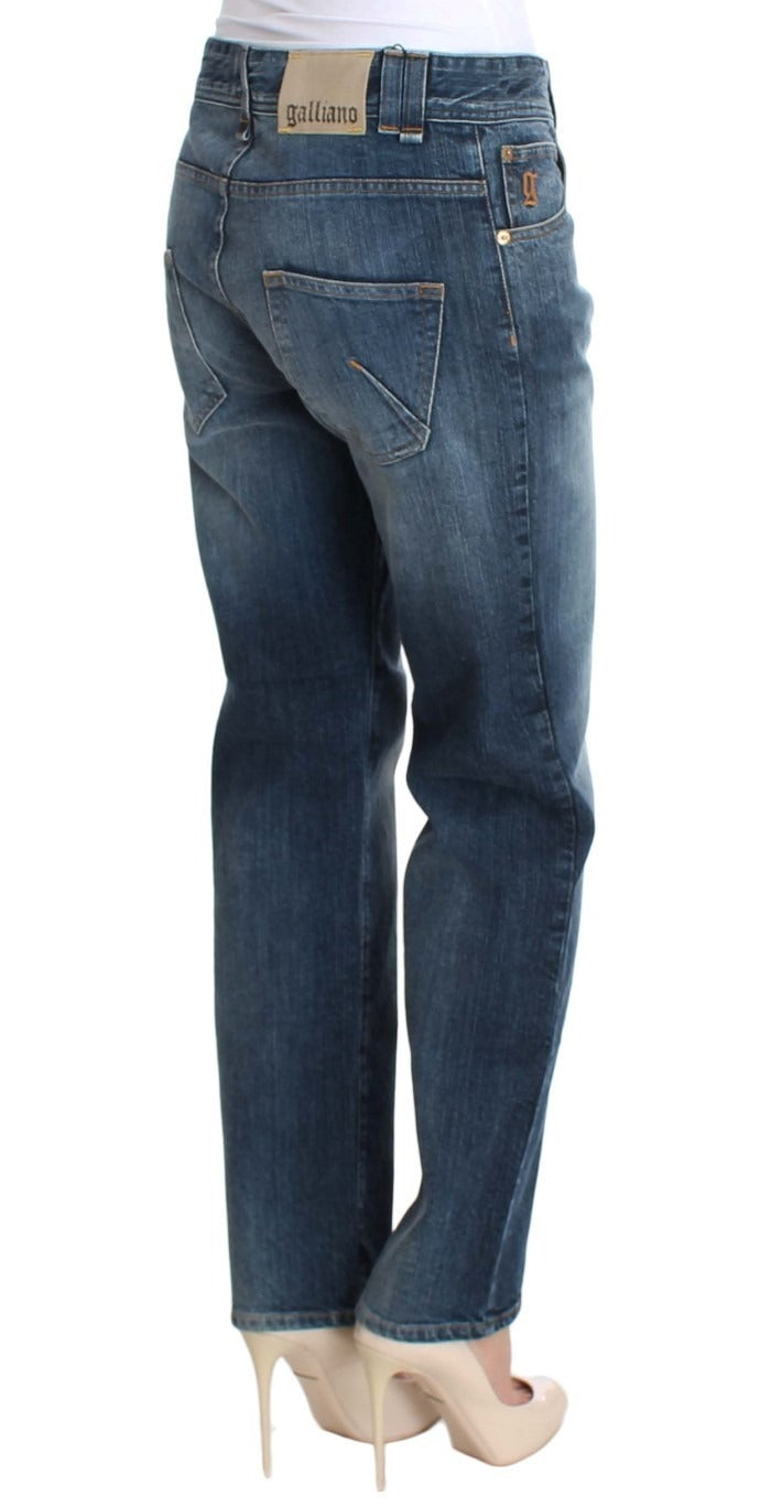 John Galliano Blue Wash Relaxed Fit Cotton Stretch Denim Women's Jeans