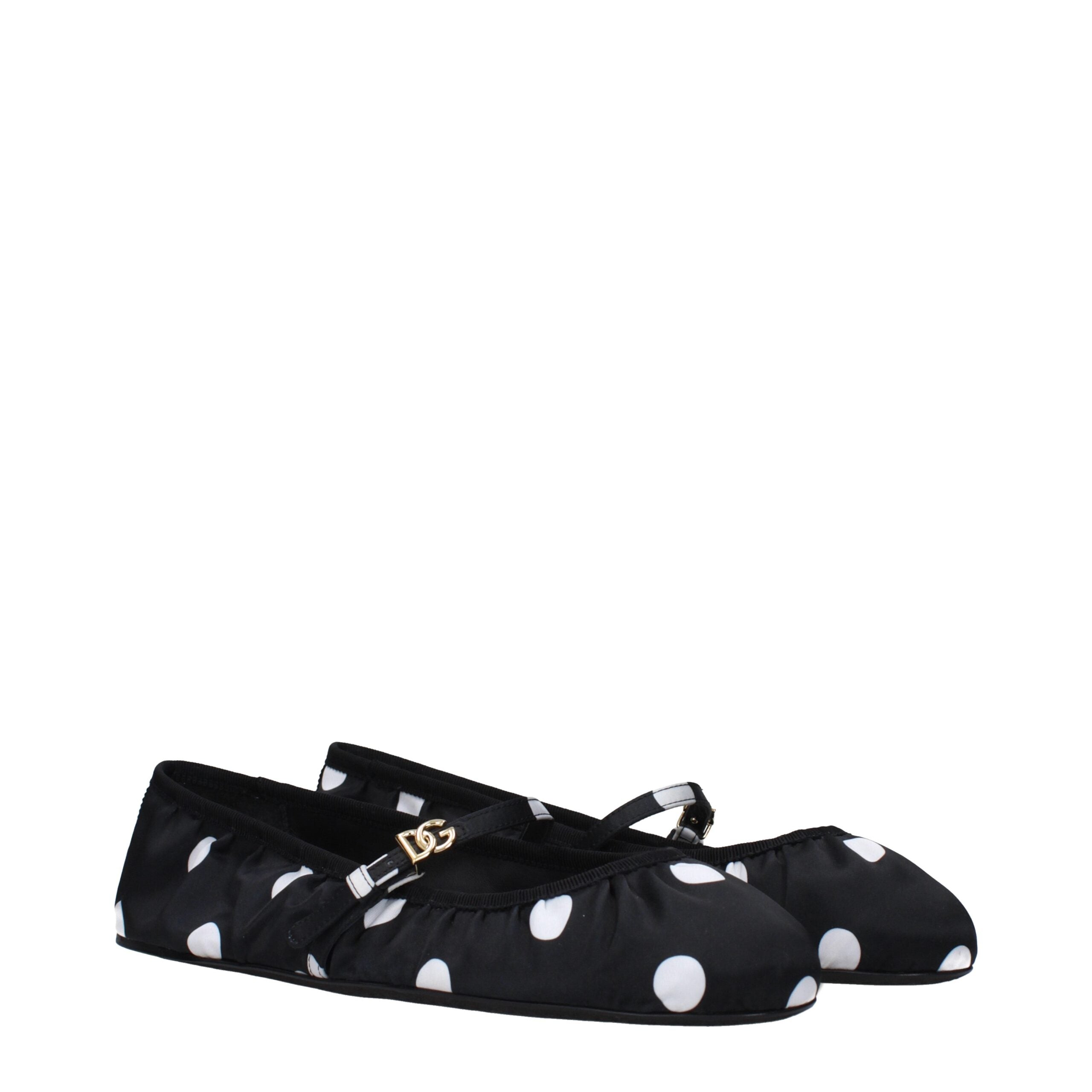 Dolce & Gabbana Black Fabric Ballet Women's Flats