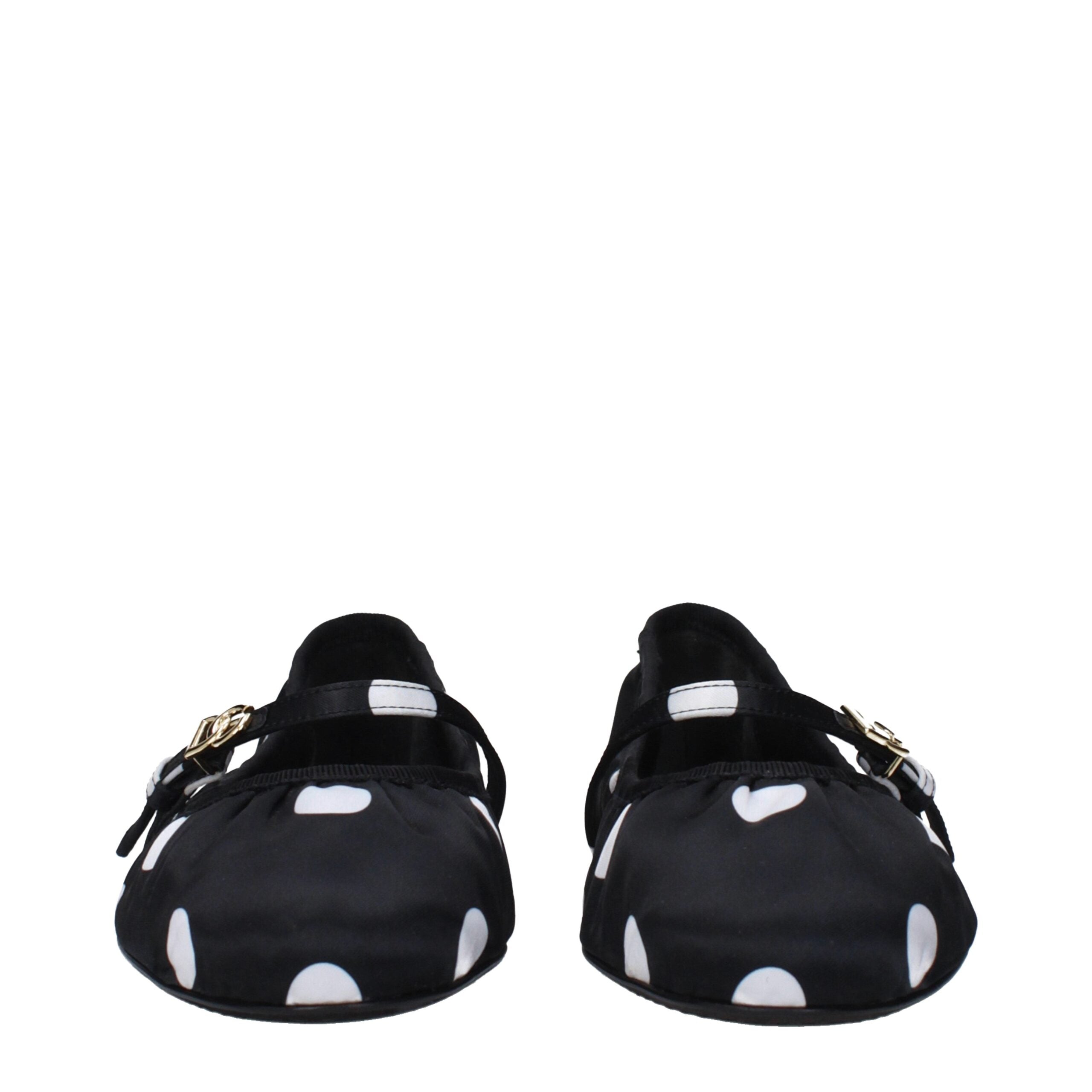Dolce & Gabbana Black Fabric Ballet Women's Flats
