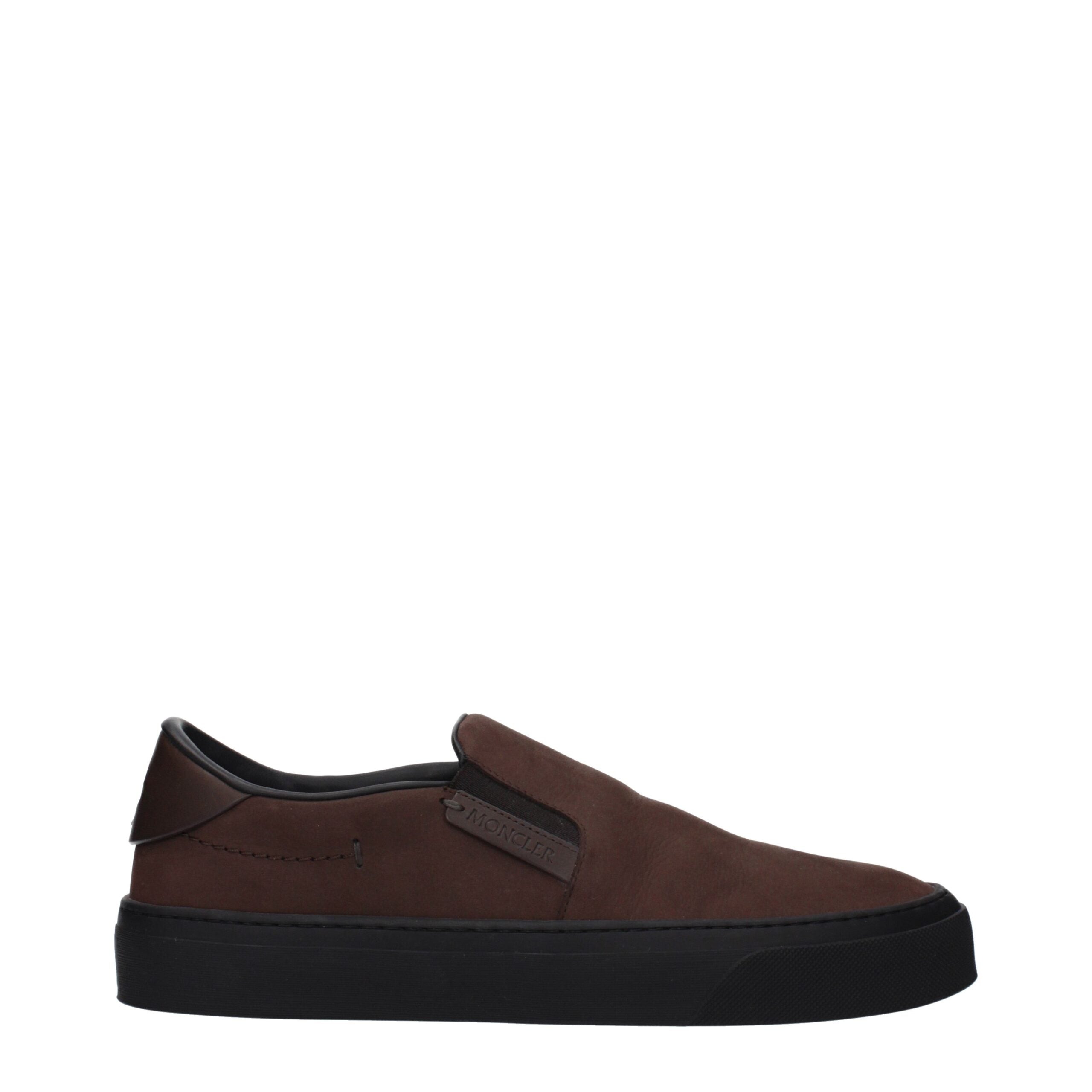 Moncler Brown Leather Slip-On Men's Loafers