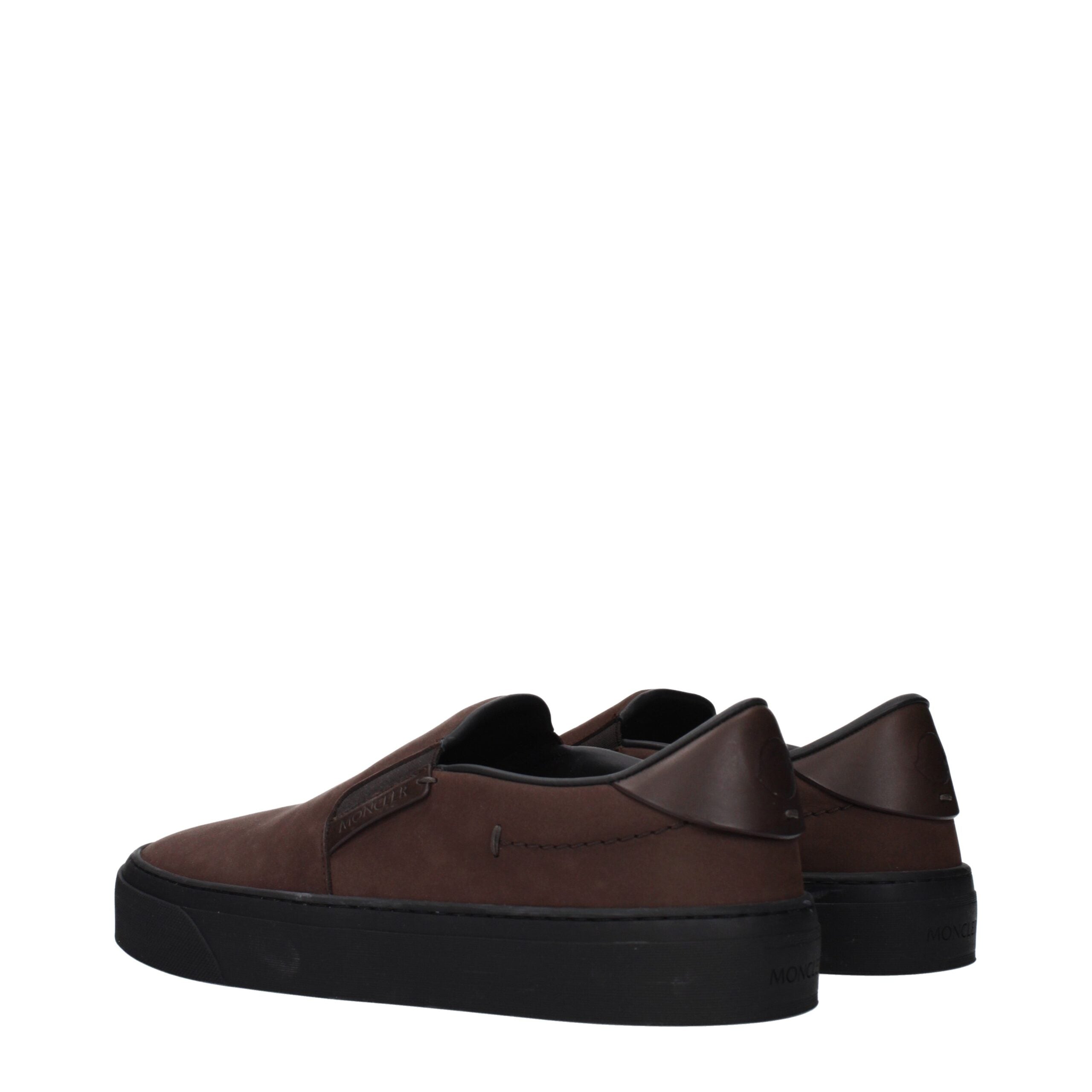 Moncler Brown Leather Slip-On Men's Loafers