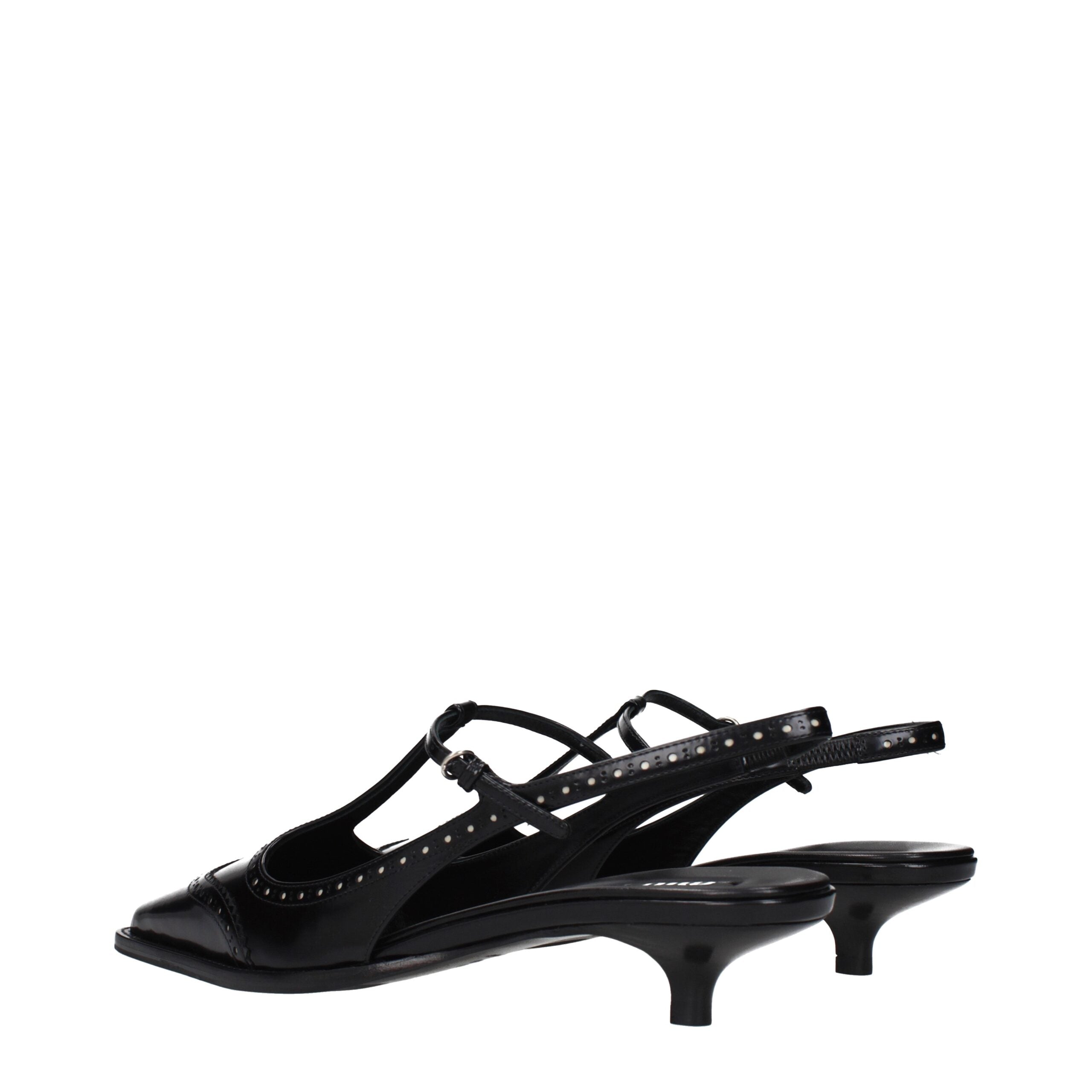 Miu Miu Black Leather Mid Heel Women's Pumps