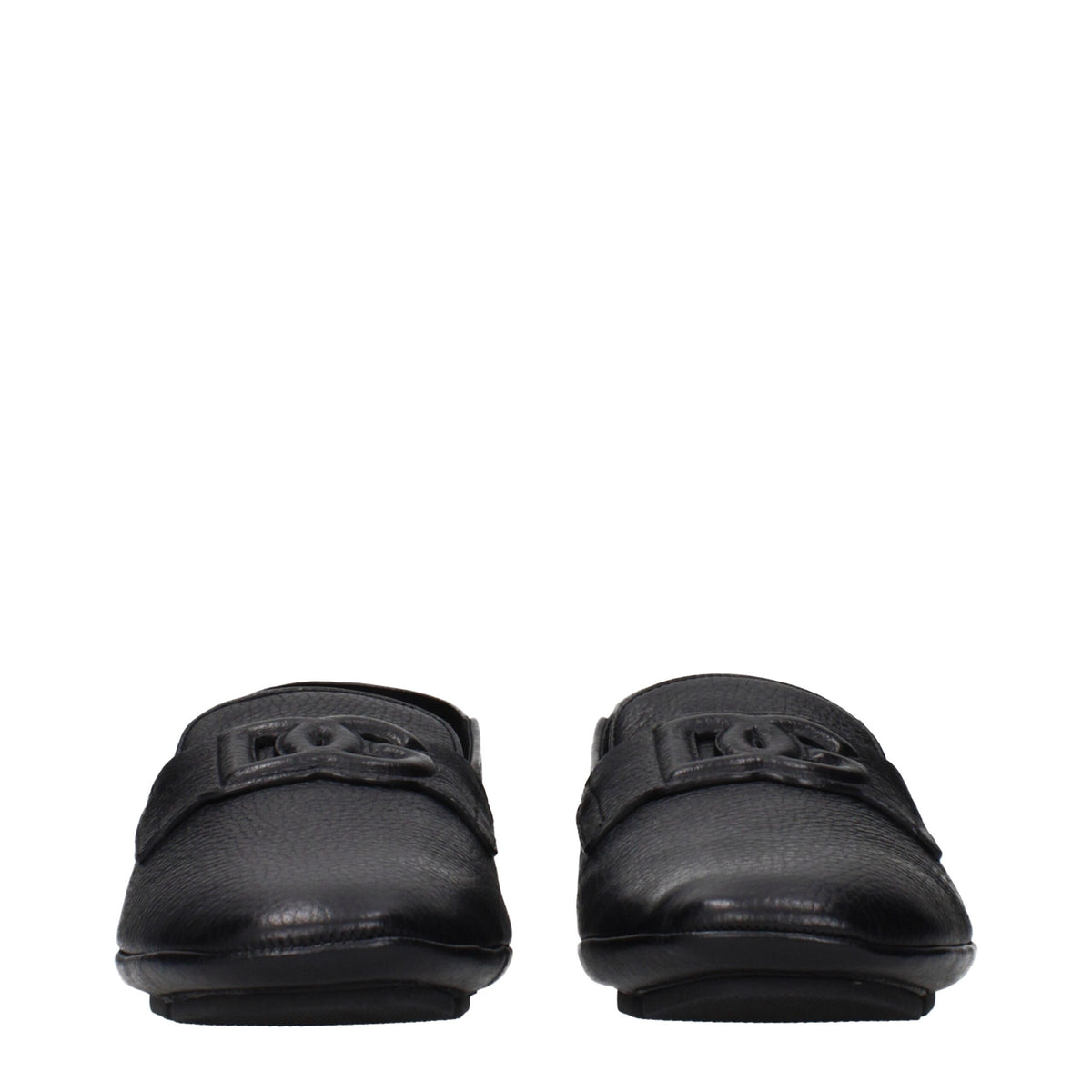 Dolce & Gabbana Black Leather Slip-On Men's Loafers