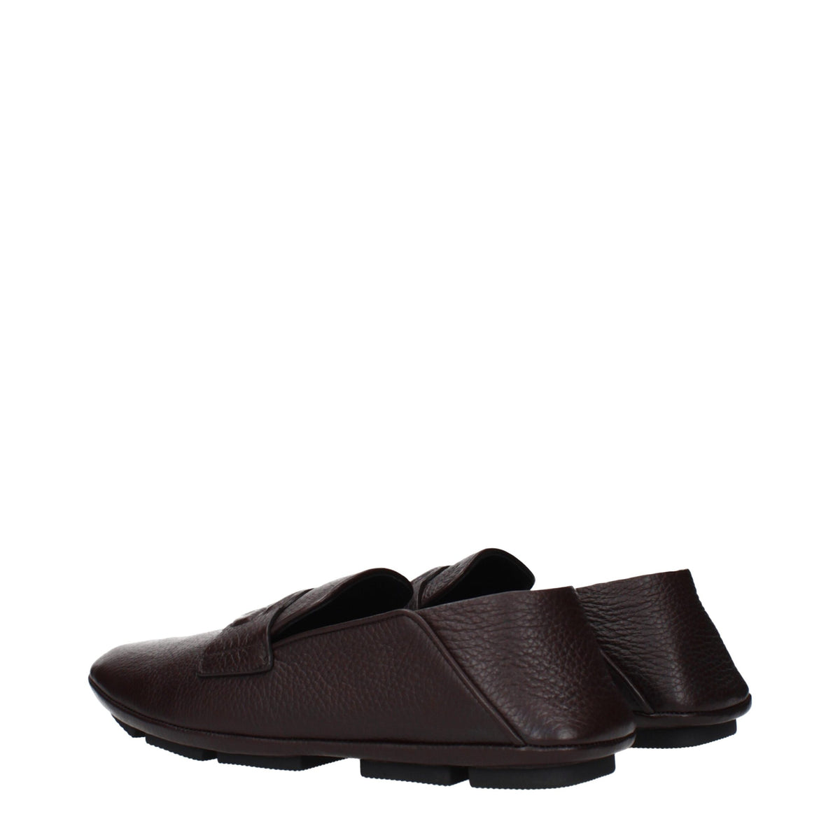 Dolce & Gabbana Brown Leather Slip-On Men's Loafers