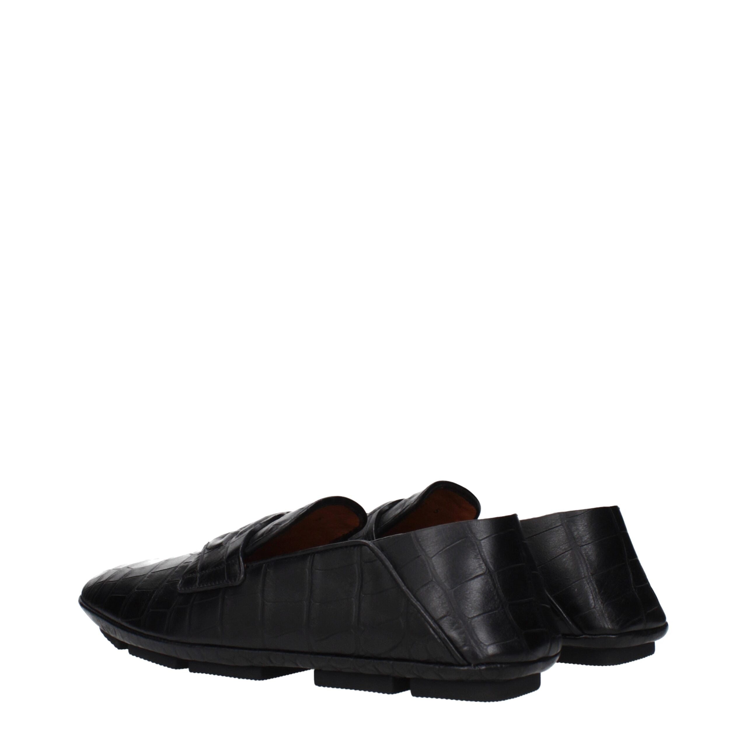 Dolce & Gabbana Black Leather Slip-On Men's Loafers