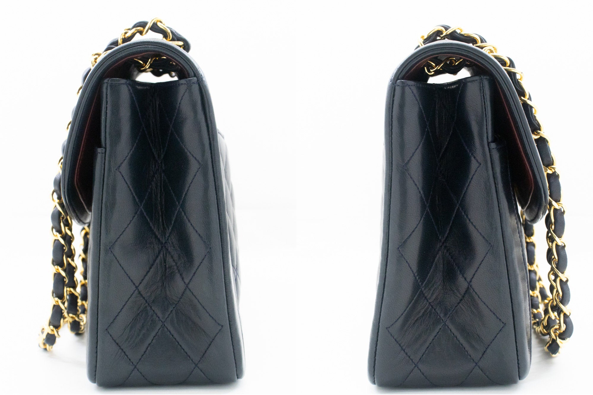 Chanel Matelassé Navy Leather Shoulder Bag (Pre-Owned)