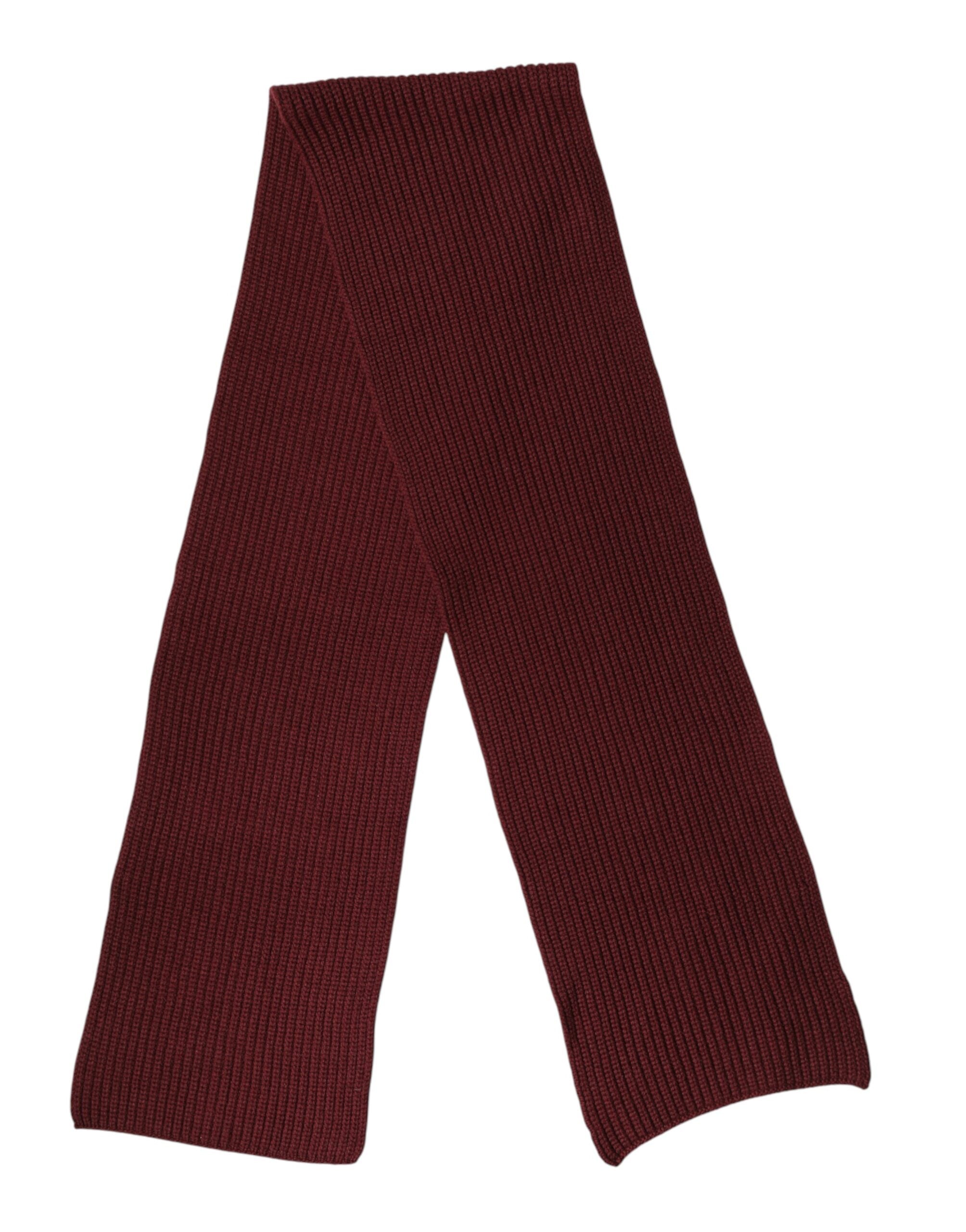 Dolce & Gabbana Maroon Cashmere Knitted NeckWrap Shawl Men's Scarf