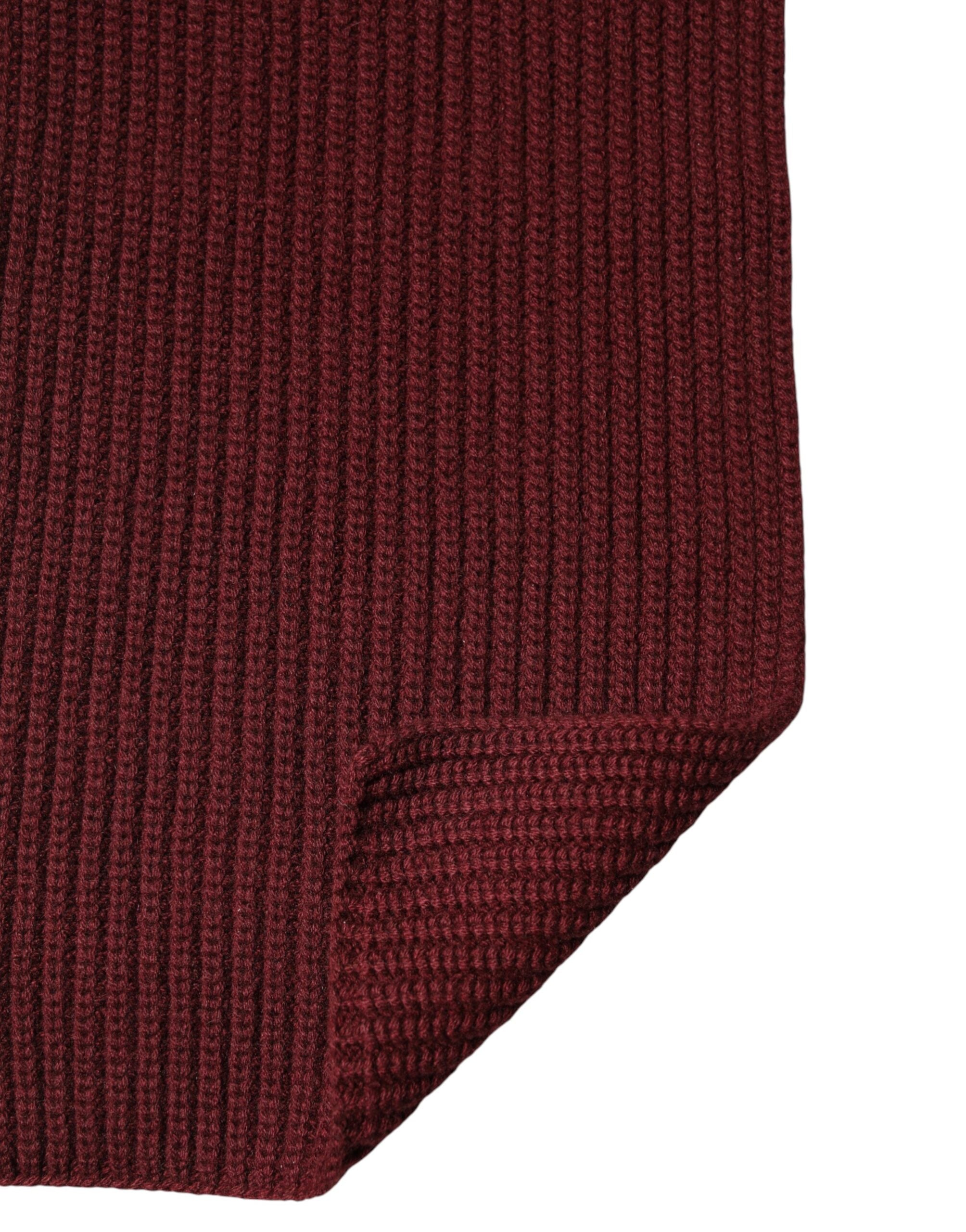 Dolce & Gabbana Maroon Cashmere Knitted NeckWrap Shawl Men's Scarf