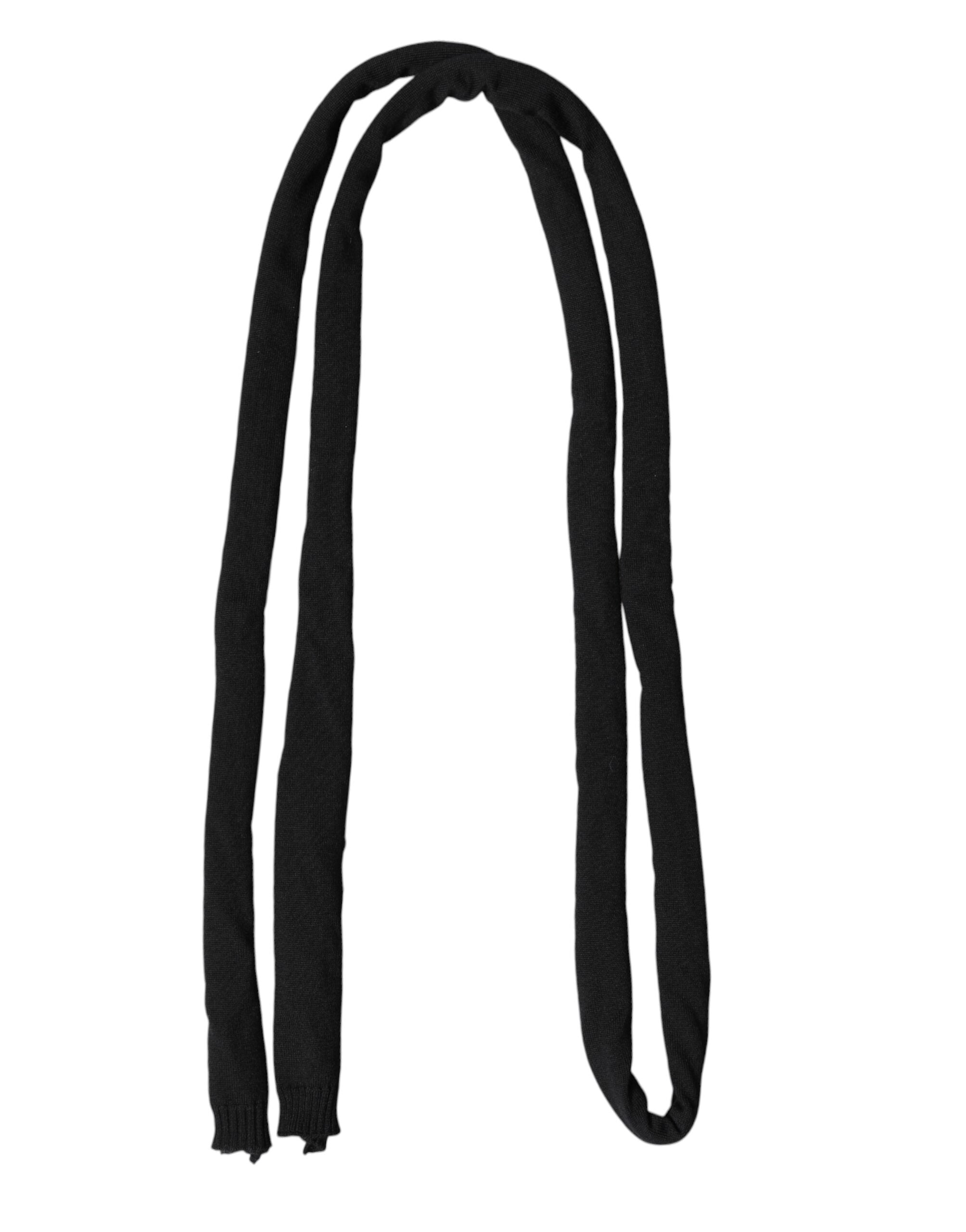 Dolce & Gabbana Black Wool Knitted Neck Wrap Shawl Men Men's Scarf