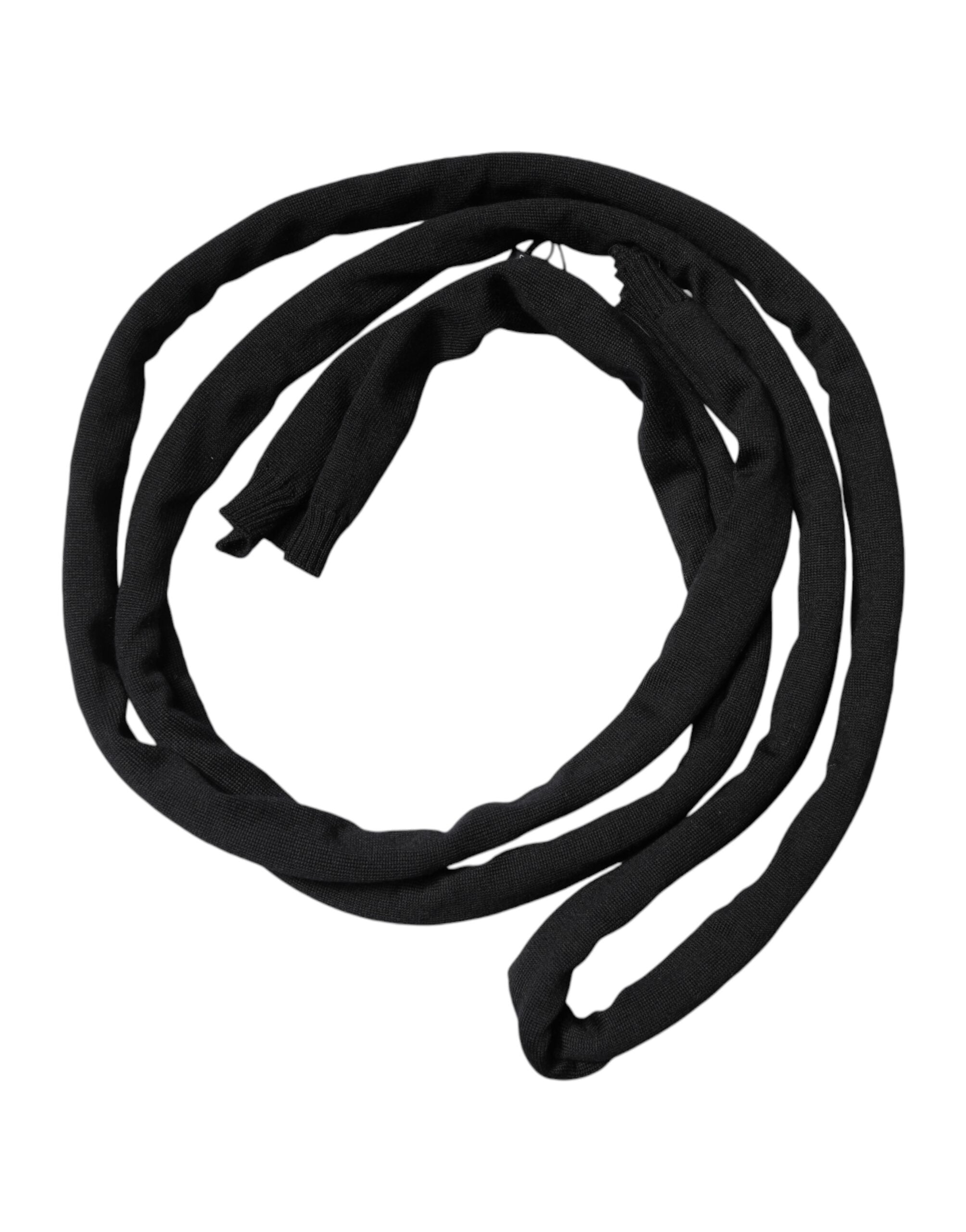 Dolce & Gabbana Black Wool Knitted Neck Wrap Shawl Men Men's Scarf