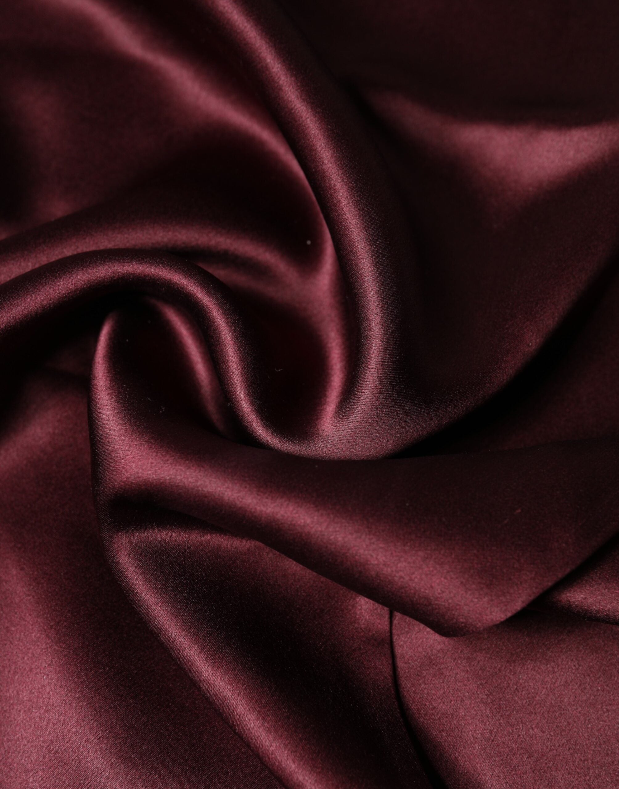 Dolce & Gabbana Maroon Silk Satin Fringes Neck Foulard Men's Scarf