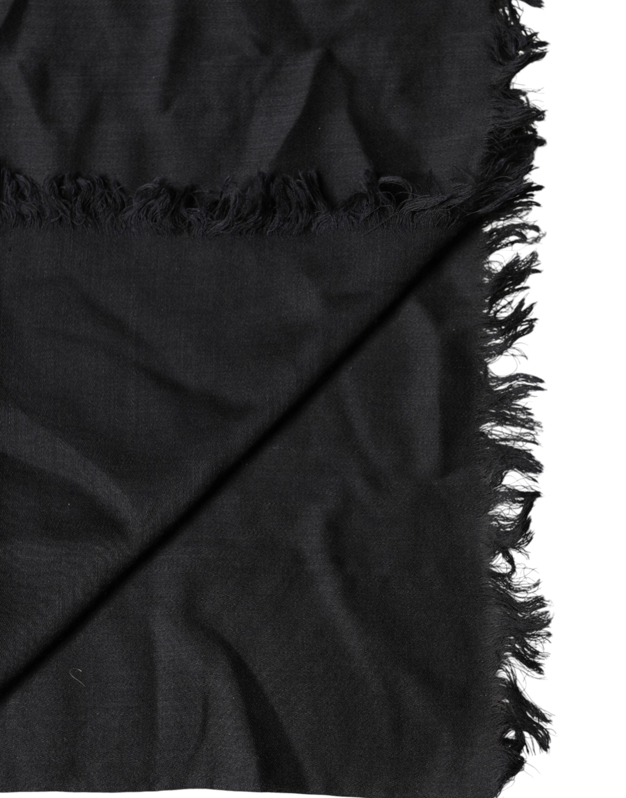 Dolce & Gabbana Black Lace Stole Neck Wrap Shawl Men's Scarf